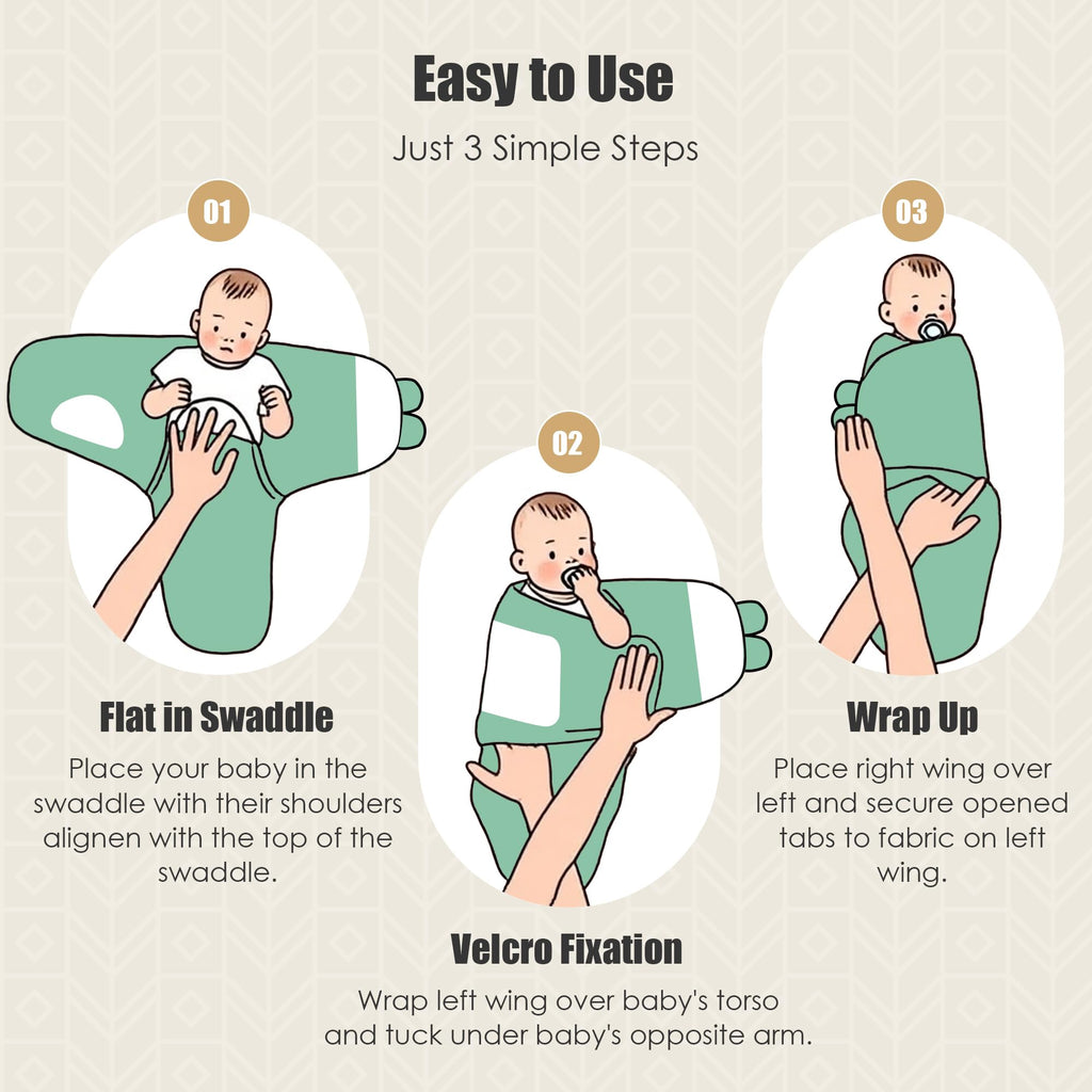 SWEET DOLPHIN 3-Pack Baby Swaddle Sleep Sacks - Newborn Swaddle Blanket with Soft Cotton - Ergonomic Wrap for Boys and Girls, 0-3 Months, Grey