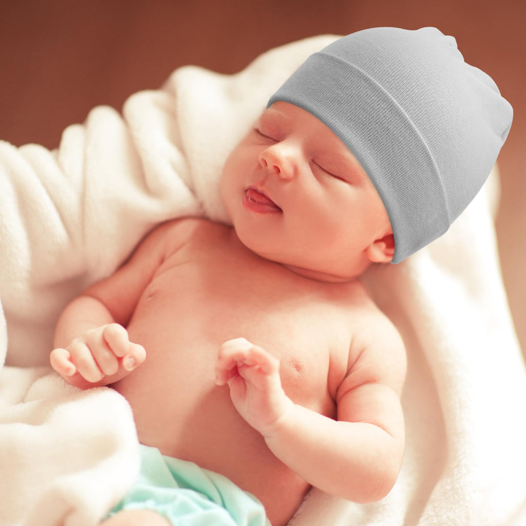 DRESHOW BQUBO 6 Pack Baby Beanie Hats for Unisex Infant Toddler Cotton Beanie Newborn Hospital Hat for Boys Girls 0-6 Months