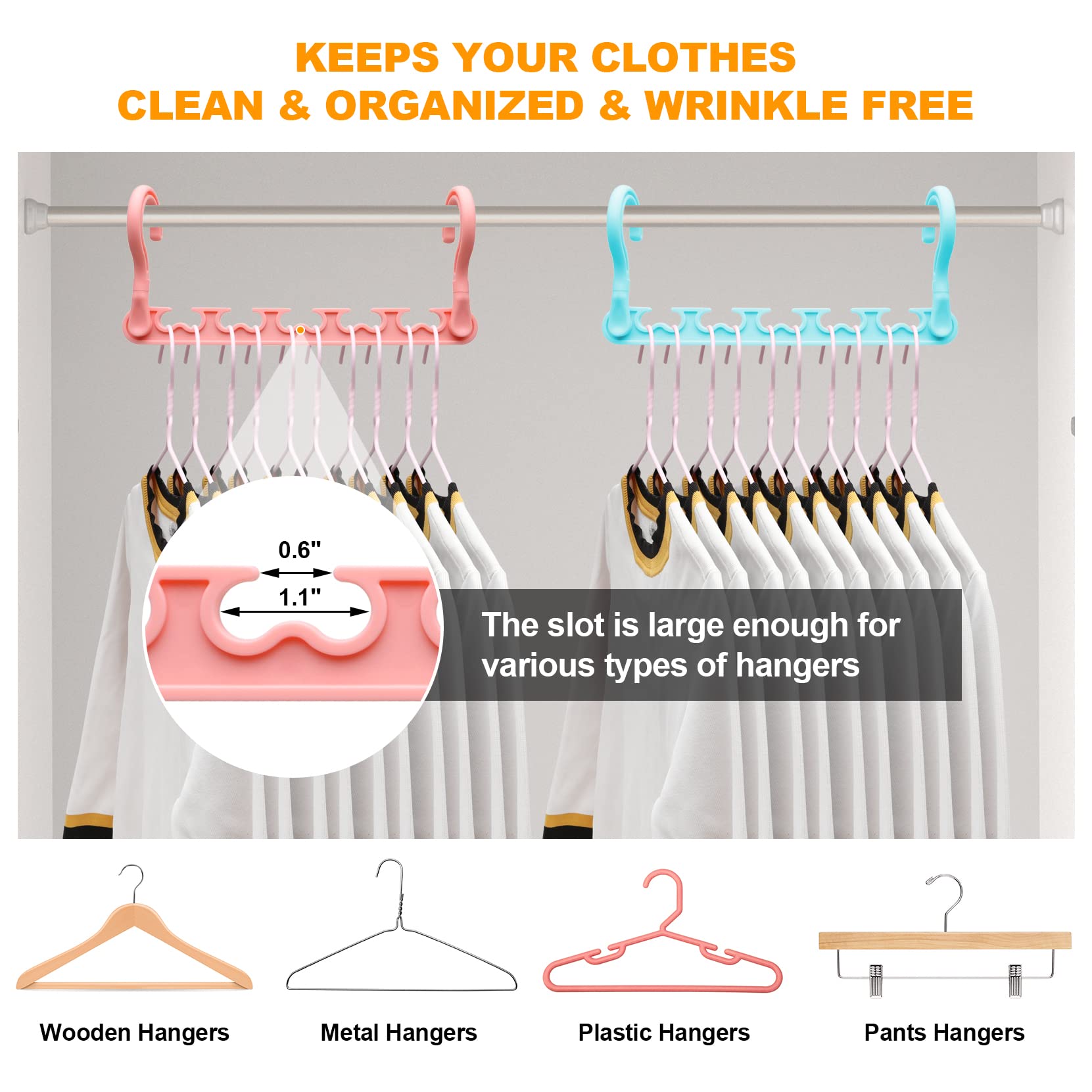 8-Pack-Closet-Organizers-and-Storage,Sturdy Organization-and-Storage-Hangers-Space-Saving for Wardrobe,Dorm-Room-Essentials for College Students Girls Smart Clothes Hanger