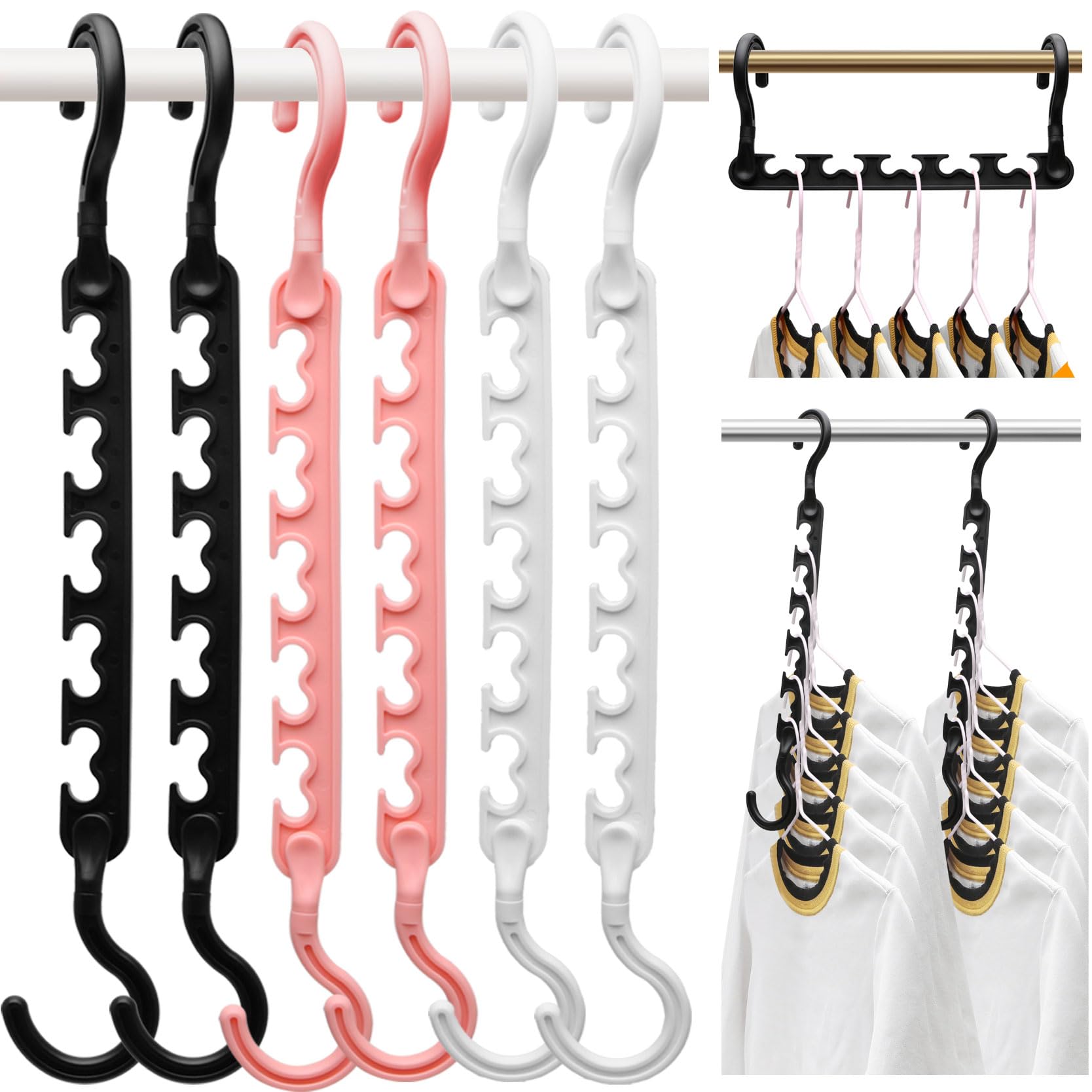 8-Pack-Closet-Organizers-and-Storage,Sturdy Organization-and-Storage-Hangers-Space-Saving for Wardrobe,Dorm-Room-Essentials for College Students Girls Smart Clothes Hanger