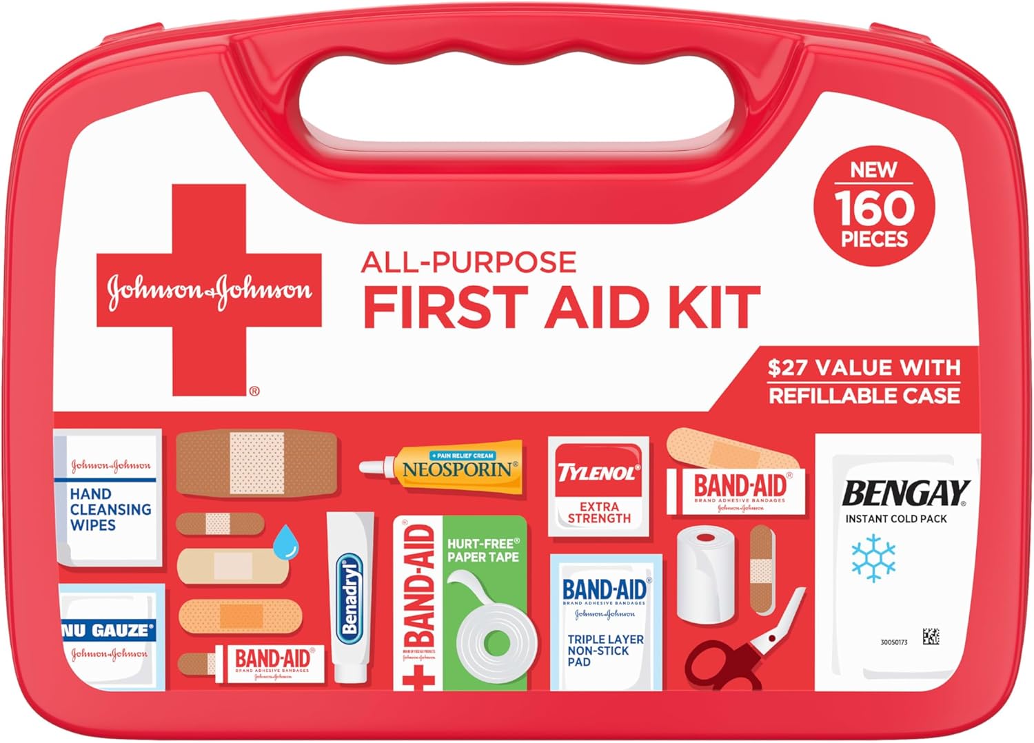 BAND-AID Brand Travel Ready Portable Emergency First Aid Kit for Minor Wound Care, Perfect for Home, Car, Travel, Camping Essentials & Outdoor Emergency Kit, 80 Pieces