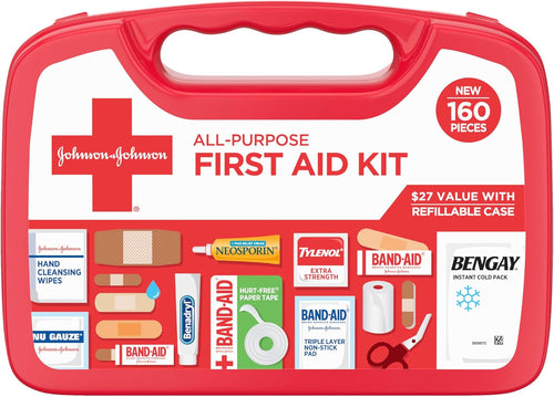 BAND-AID Brand Travel Ready Portable Emergency First Aid Kit for Minor Wound Care, Perfect for Home, Car, Travel, Camping Essentials & Outdoor Emergency Kit, 80 Pieces