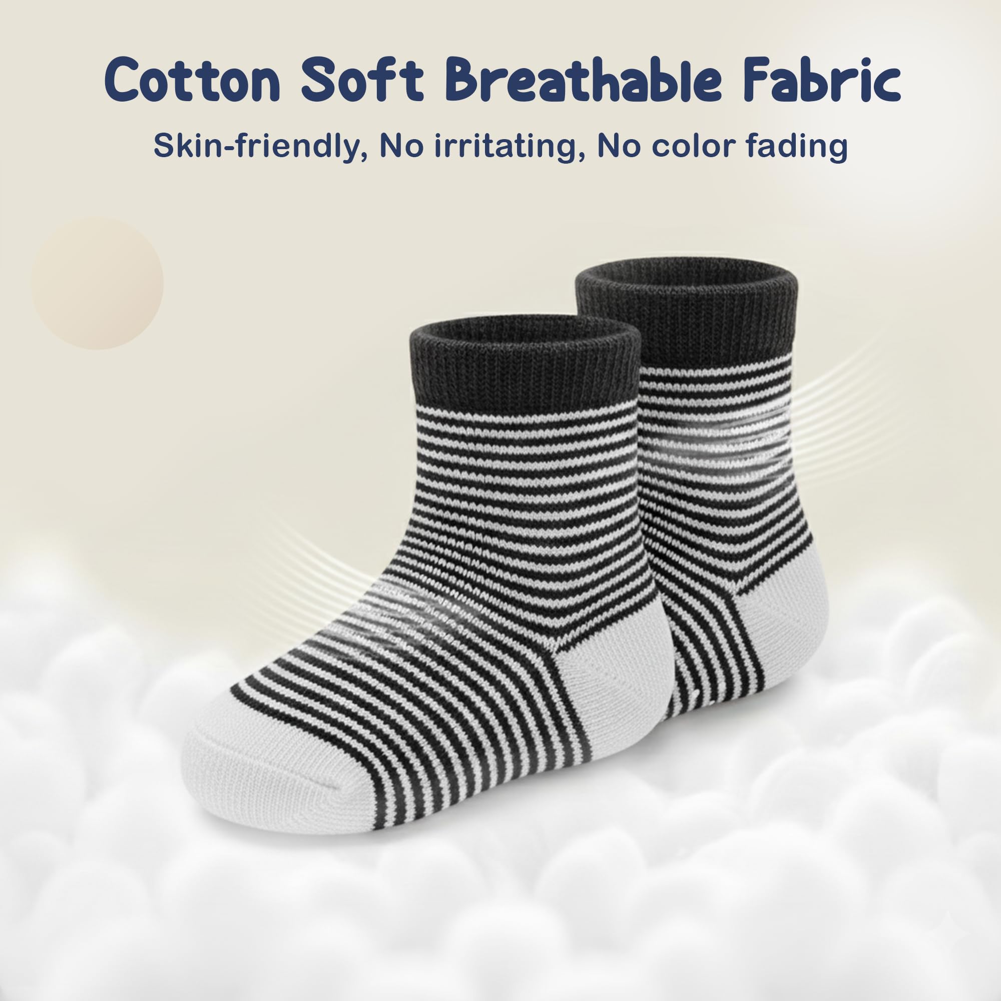 Mother's Choice Organic Cotton Baby Socks Infant 0-6 Months - 12 pairs Soft, Cozy, and Gentle Newborn Socks for Girls & Boys, Perfect Baby Gift for Everyday Wear, and Infant Comfort