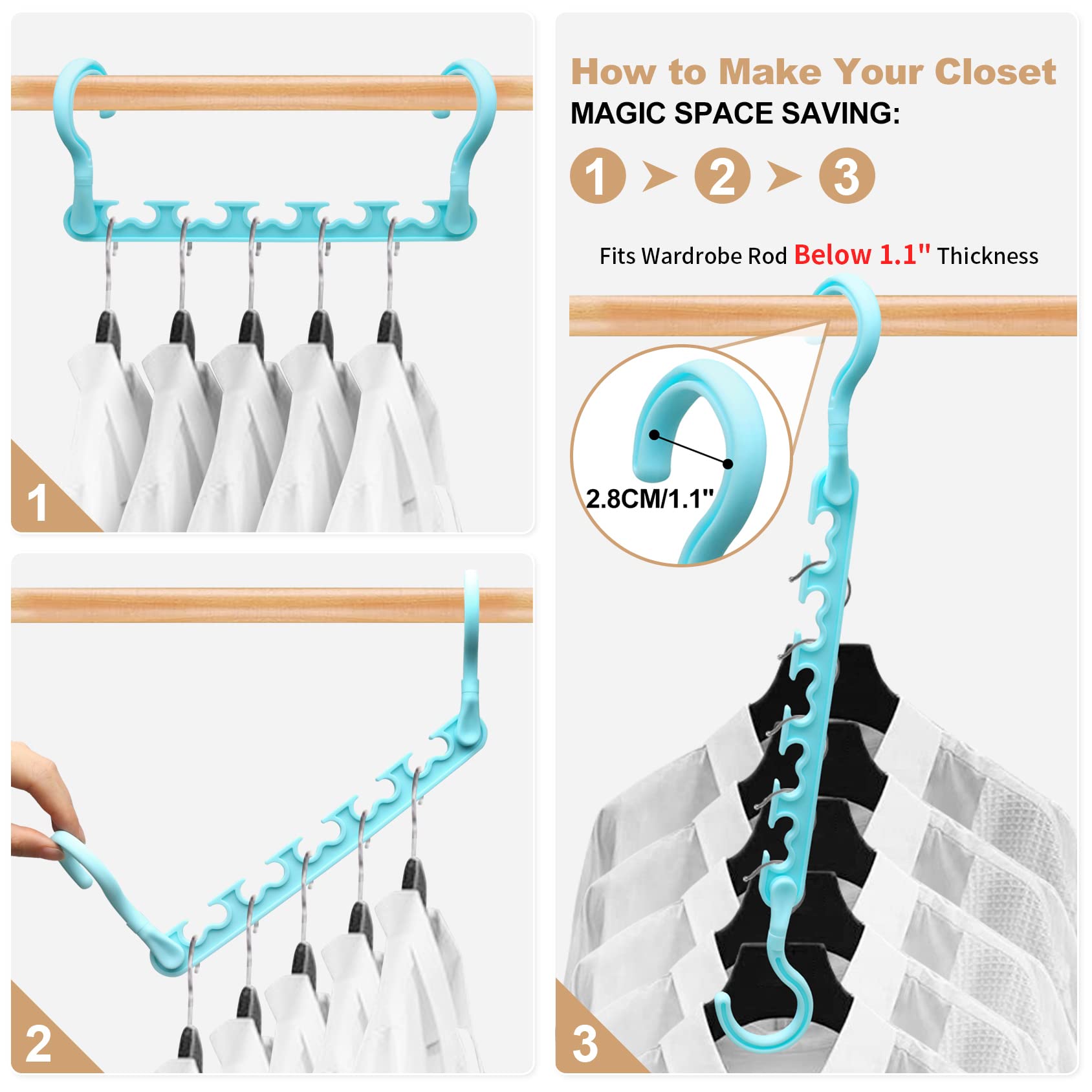8-Pack-Closet-Organizers-and-Storage,Sturdy Organization-and-Storage-Hangers-Space-Saving for Wardrobe,Dorm-Room-Essentials for College Students Girls Smart Clothes Hanger