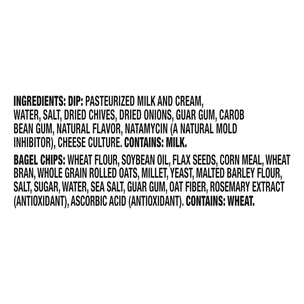 Philadelphia Multigrain Bagel Chips & Chive & Onion Cream Cheese Dip, 2.5 oz Tray