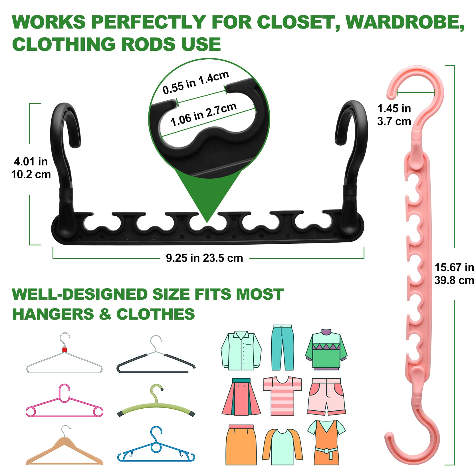 8-Pack-Closet-Organizers-and-Storage,Sturdy Organization-and-Storage-Hangers-Space-Saving for Wardrobe,Dorm-Room-Essentials for College Students Girls Smart Clothes Hanger
