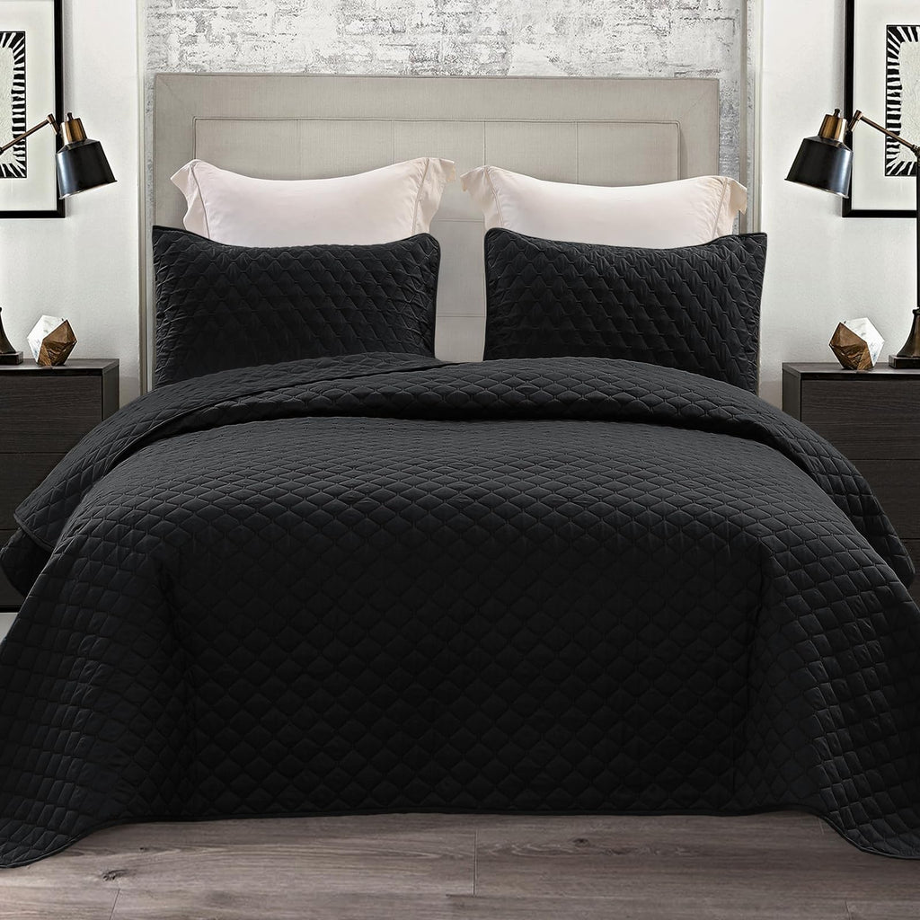 Exclusivo Mezcla Reversible Full Queen Quilt Bedding Set with Pillow Shams, Lightweight Quilts Queen Size, Soft Bedspreads Bed Coverlets for All Seasons - (Lilac Ash, 90"x96")