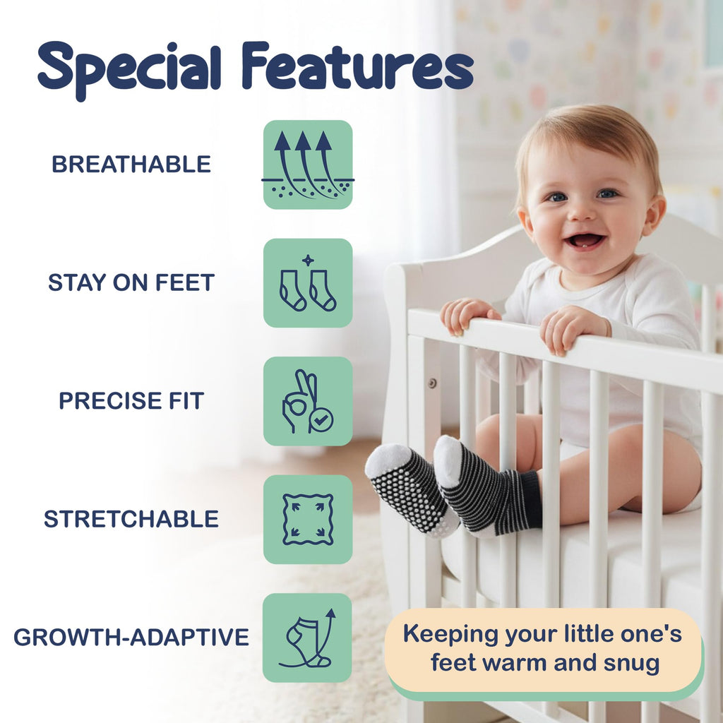 Mother's Choice Organic Cotton Baby Socks Infant 0-6 Months - 12 pairs Soft, Cozy, and Gentle Newborn Socks for Girls & Boys, Perfect Baby Gift for Everyday Wear, and Infant Comfort