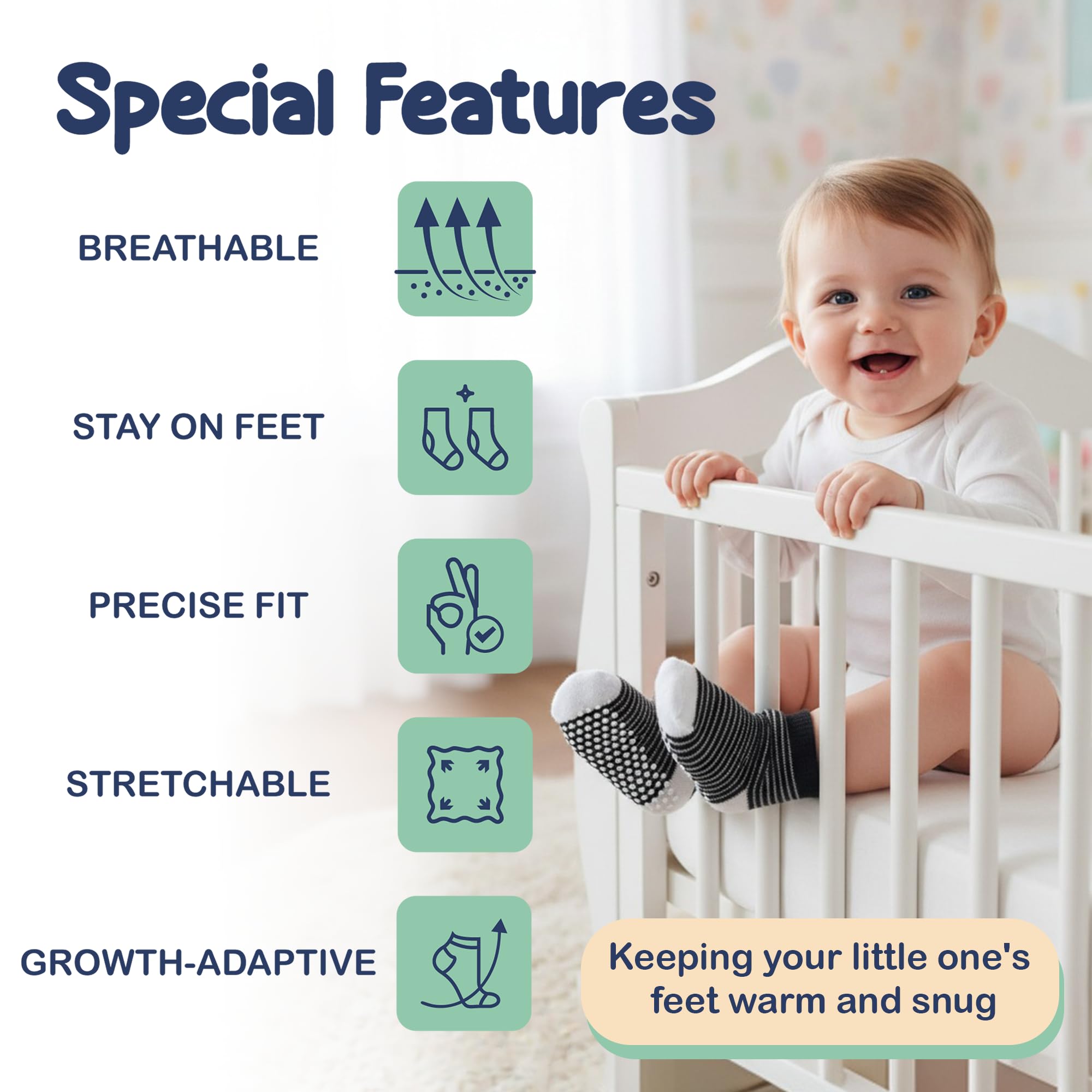 Mother's Choice Organic Cotton Baby Socks Infant 0-6 Months - 12 pairs Soft, Cozy, and Gentle Newborn Socks for Girls & Boys, Perfect Baby Gift for Everyday Wear, and Infant Comfort