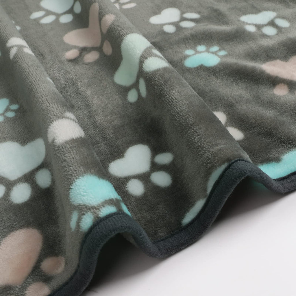 Luciphia 1 Pack 3 Blankets Super Soft Fluffy Premium Fleece Pet Blanket Flannel Throw for Dog Puppy Cat Paw Brown/Pink/White Small(23x16 inch)