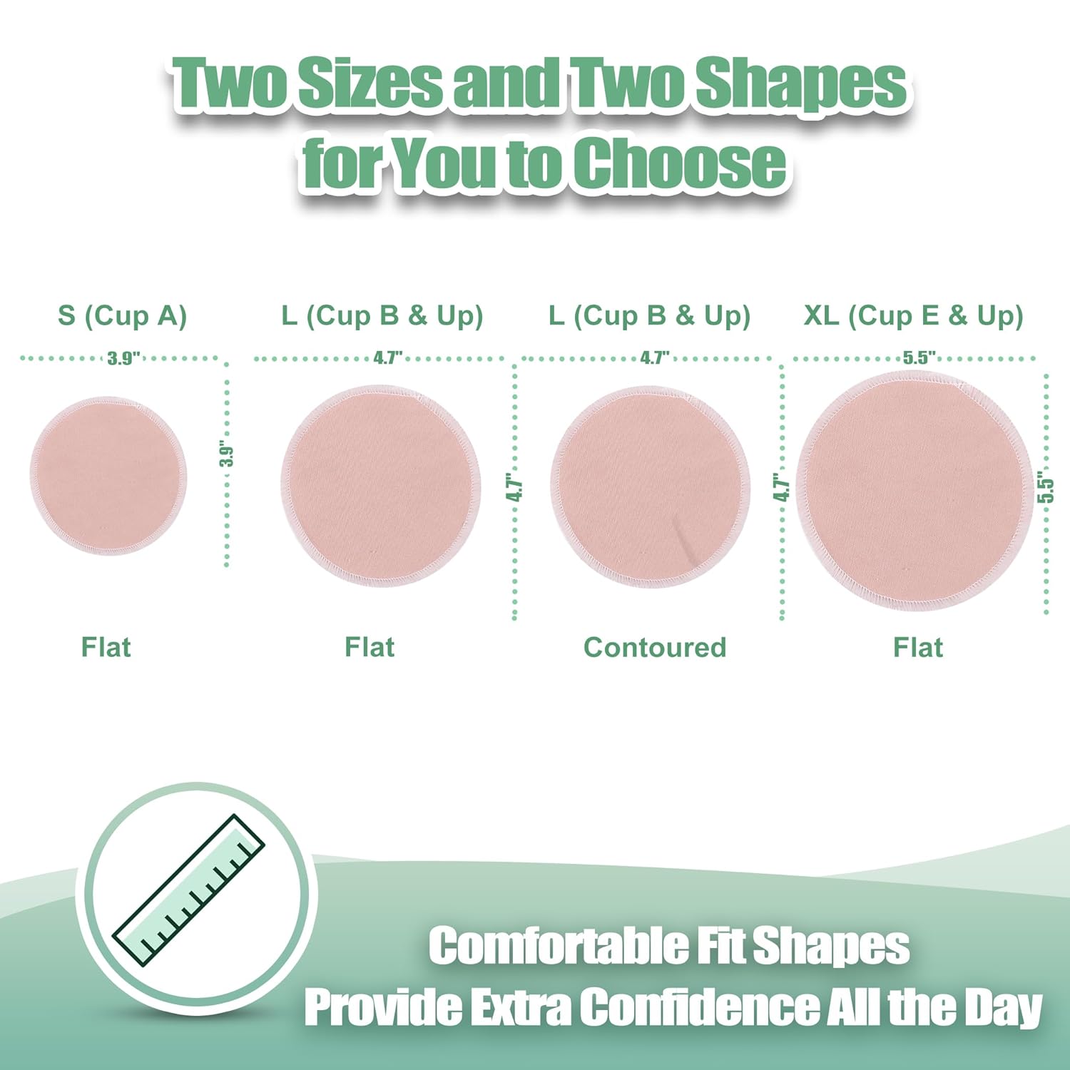 wegreeco Nursing Breast Pads (14 Pack) + Laundry Bag & Travel Storage Bag, 4.7 inch Option - Washable & Reusable Breastfeeding Nursing Pads (Mild, Large)