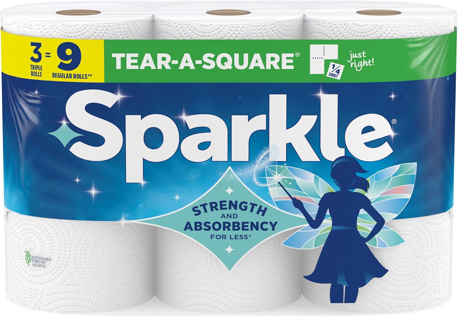 Sparkle Pick-A-Size Paper Towels, 24 Double Rolls (2,640 Sheets Total) - Strong 2-Ply Towels for Kitchen Cleanup and Everyday Messes