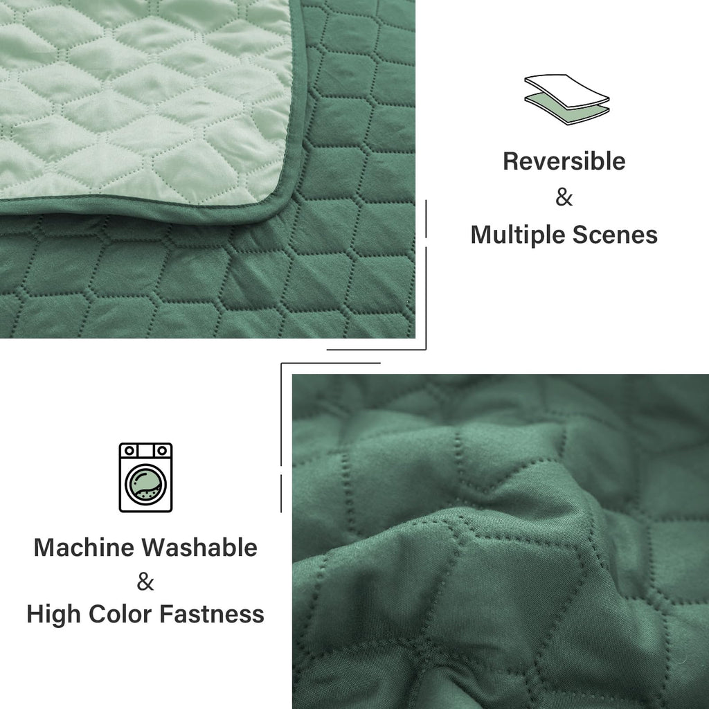 Exclusivo Mezcla Reversible Full Queen Quilt Bedding Set with Pillow Shams, Lightweight Quilts Queen Size, Soft Bedspreads Bed Coverlets for All Seasons - (Lilac Ash, 90"x96")