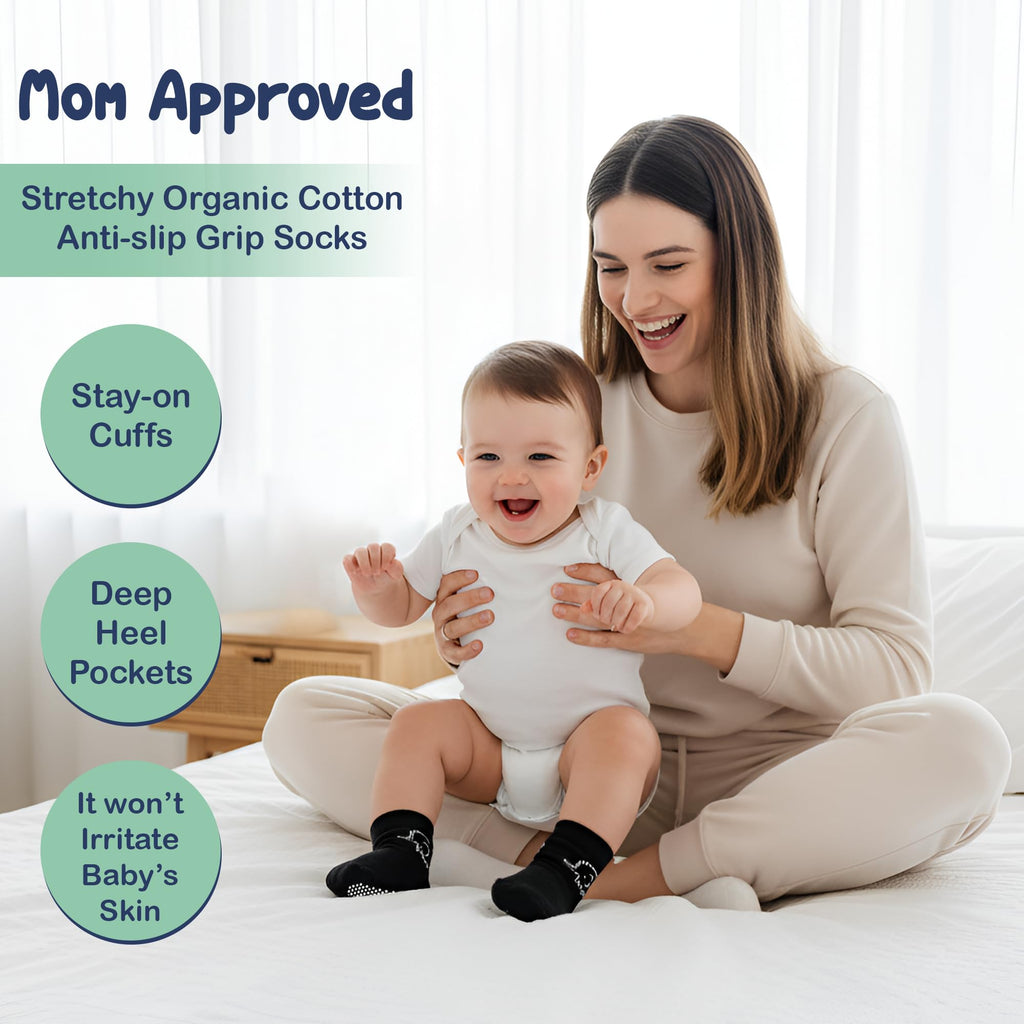 Mother's Choice Organic Cotton Baby Socks Infant 0-6 Months - 12 pairs Soft, Cozy, and Gentle Newborn Socks for Girls & Boys, Perfect Baby Gift for Everyday Wear, and Infant Comfort