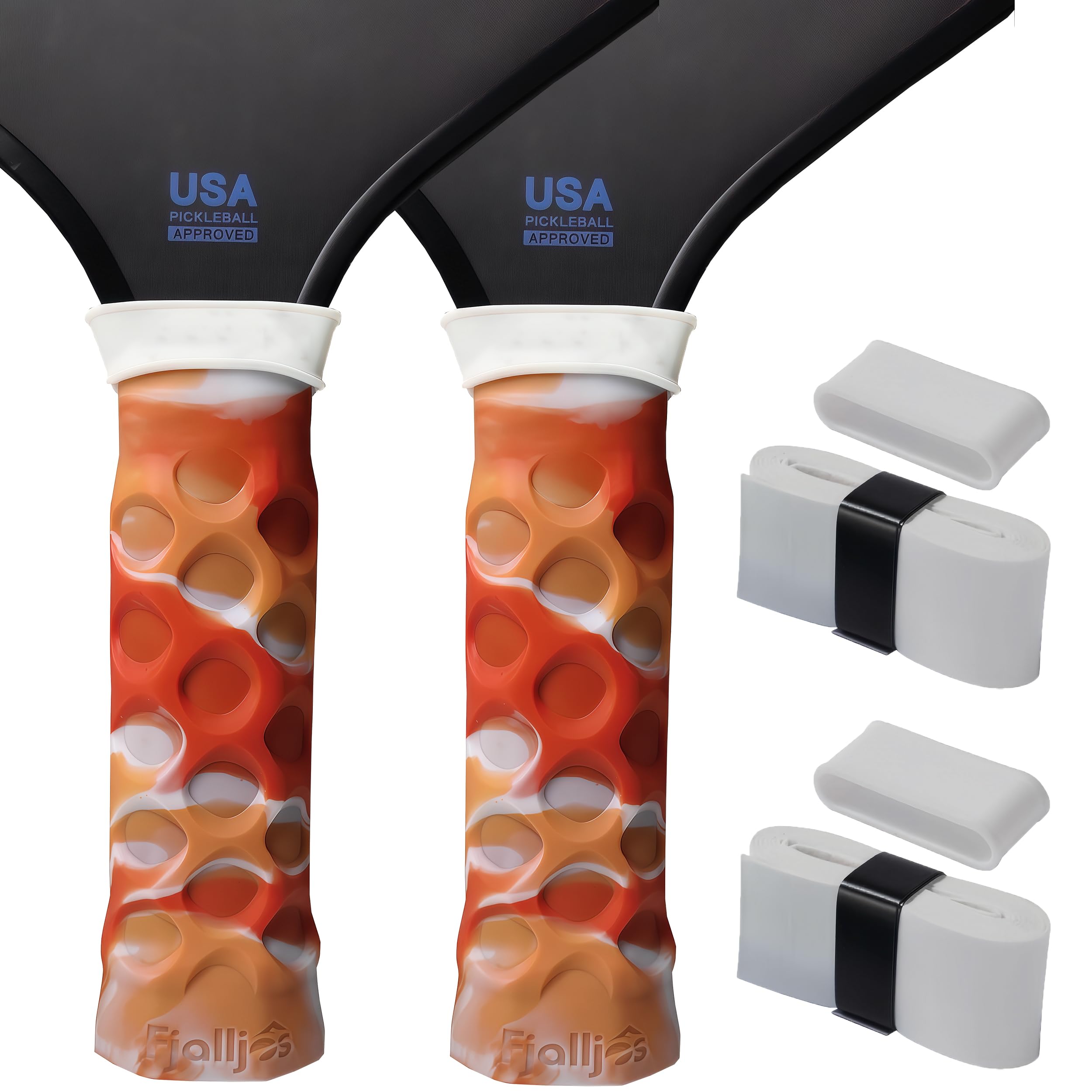 Pickleball Paddle Grip 2 Pack - 5.25" Enhanced Grips for Pickle Ball Grips with Vibration Reduction & Finger Support
