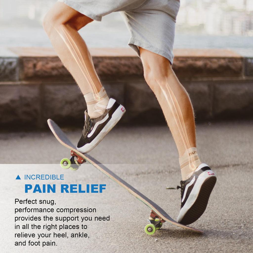 Plantar Fasciitis Sock (6 Pairs) for Men and Women, Compression Foot Sleeves with Arch and Ankle Support, Black, X-Large