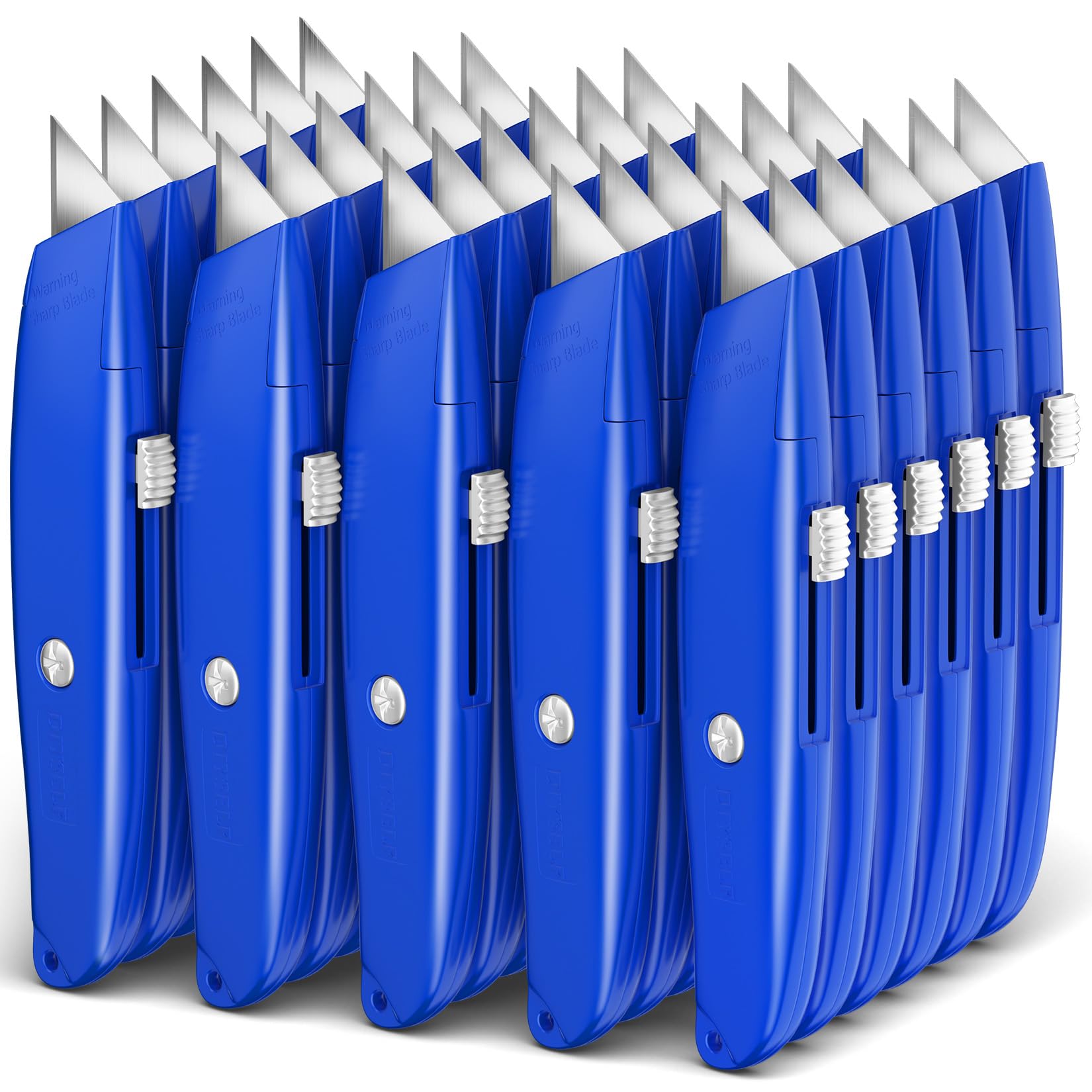 DIYSELF 2Pack Utility Knife Box Cutter Retractable Razor Blade Heavy Duty Box Cutters Knife PVC Pipe Cutter (Red)