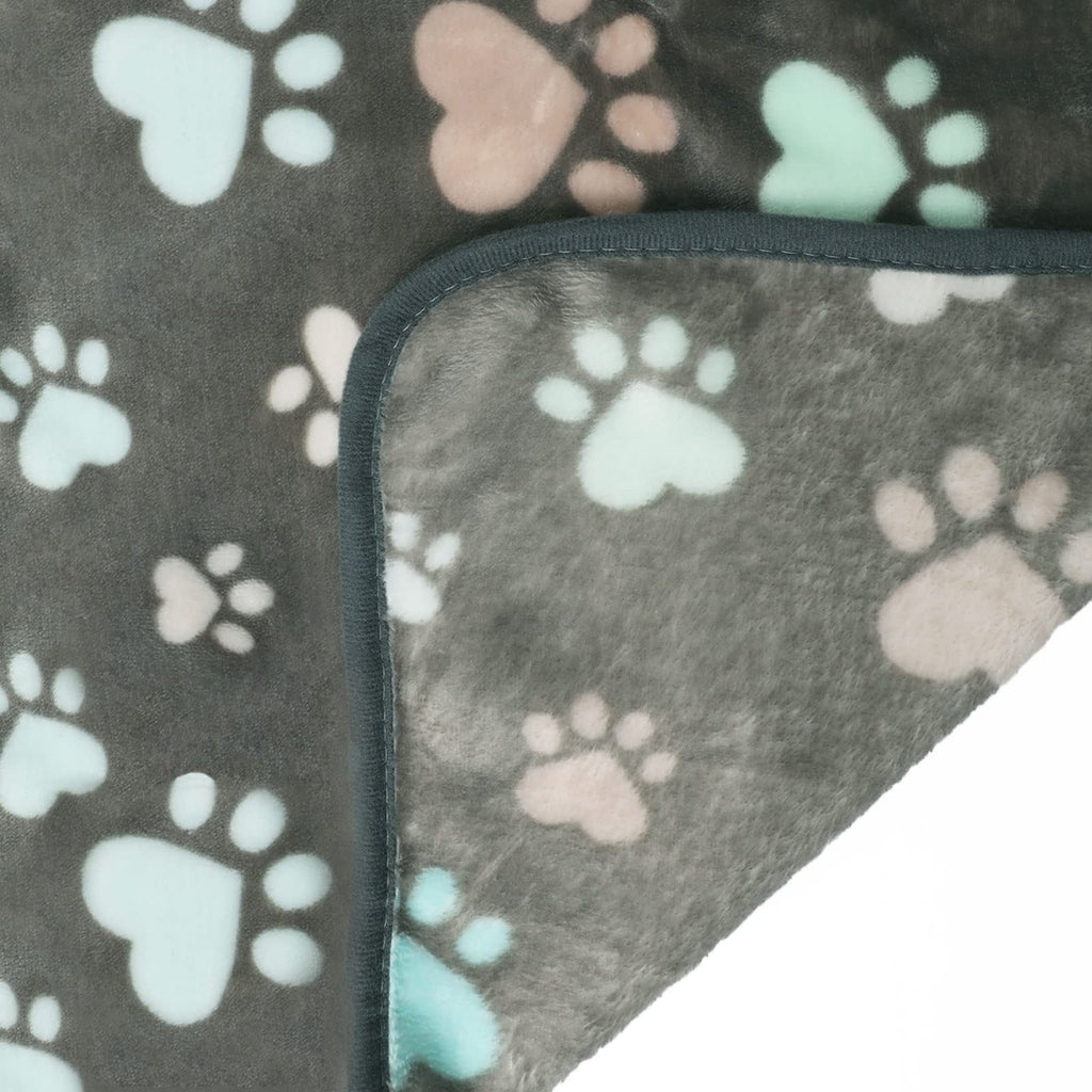 Luciphia 1 Pack 3 Blankets Super Soft Fluffy Premium Fleece Pet Blanket Flannel Throw for Dog Puppy Cat Paw Brown/Pink/White Small(23x16 inch)