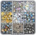 INSPIRELLE 120 Pieces Crystal Teardrop Charms Multicolor Glass Faceted Waterdrop Pendants for Jewerly Craft Making 8x10mm
