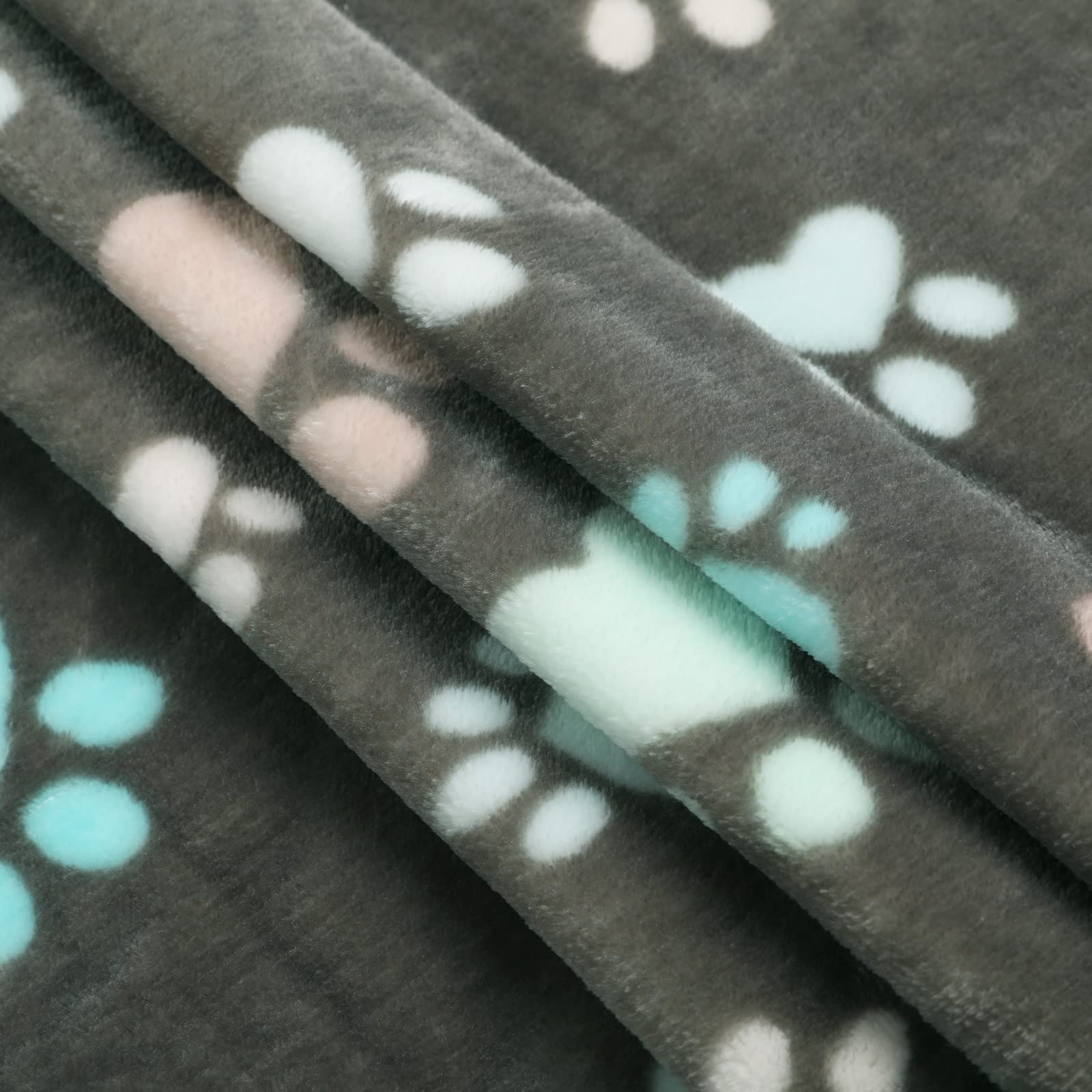 Luciphia 1 Pack 3 Blankets Super Soft Fluffy Premium Fleece Pet Blanket Flannel Throw for Dog Puppy Cat Paw Brown/Pink/White Small(23x16 inch)