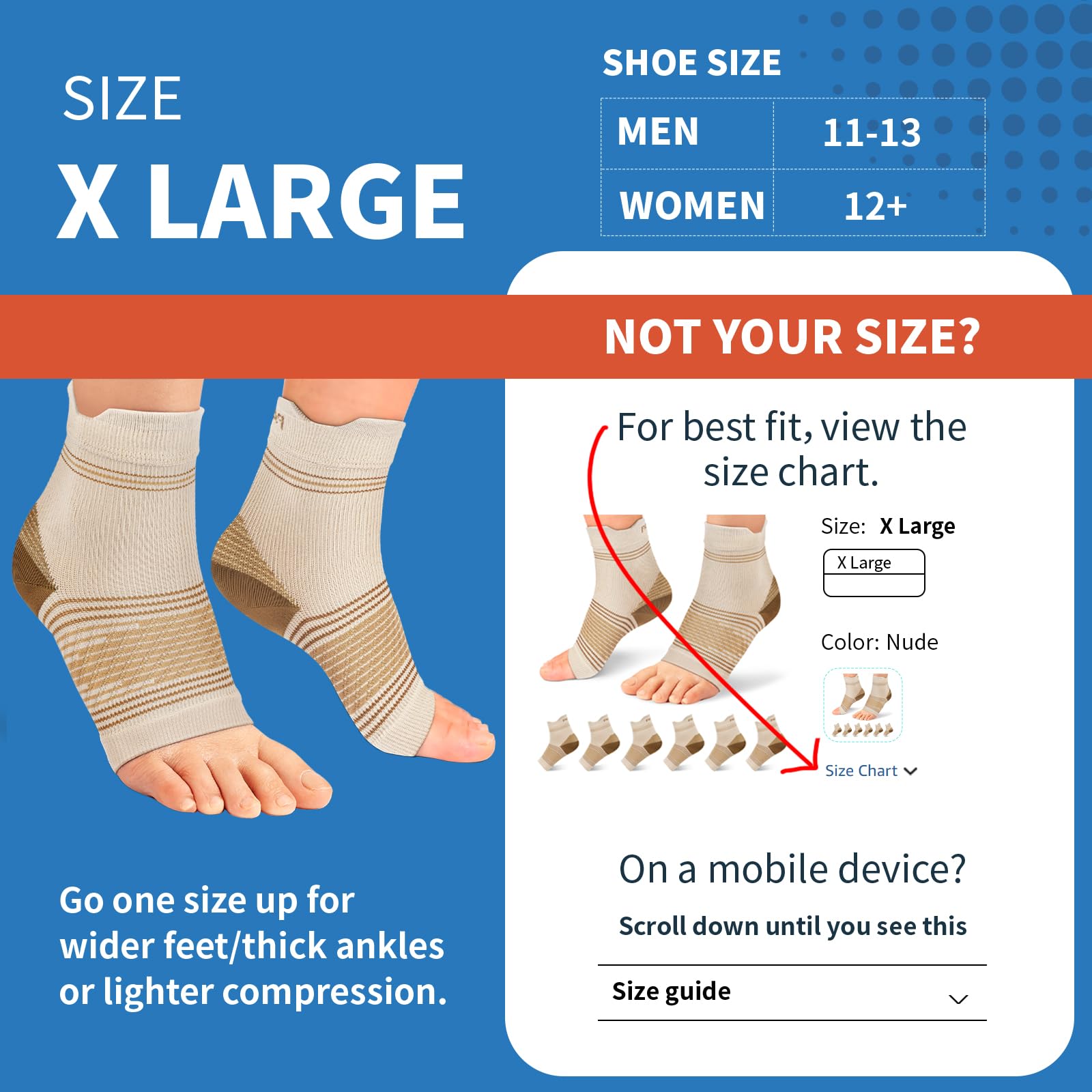 Plantar Fasciitis Sock (6 Pairs) for Men and Women, Compression Foot Sleeves with Arch and Ankle Support, Black, X-Large