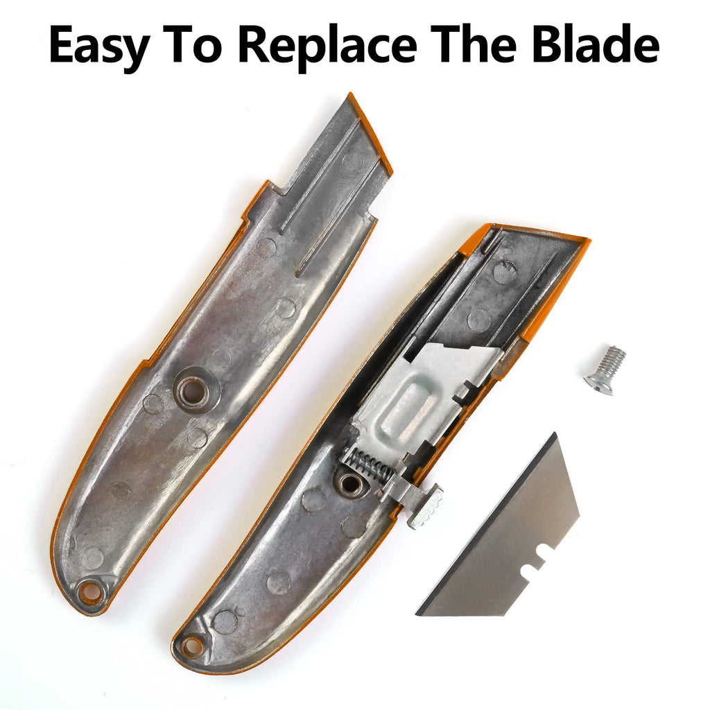 DIYSELF 2Pack Utility Knife Box Cutter Retractable Razor Blade Heavy Duty Box Cutters Knife PVC Pipe Cutter (Red)