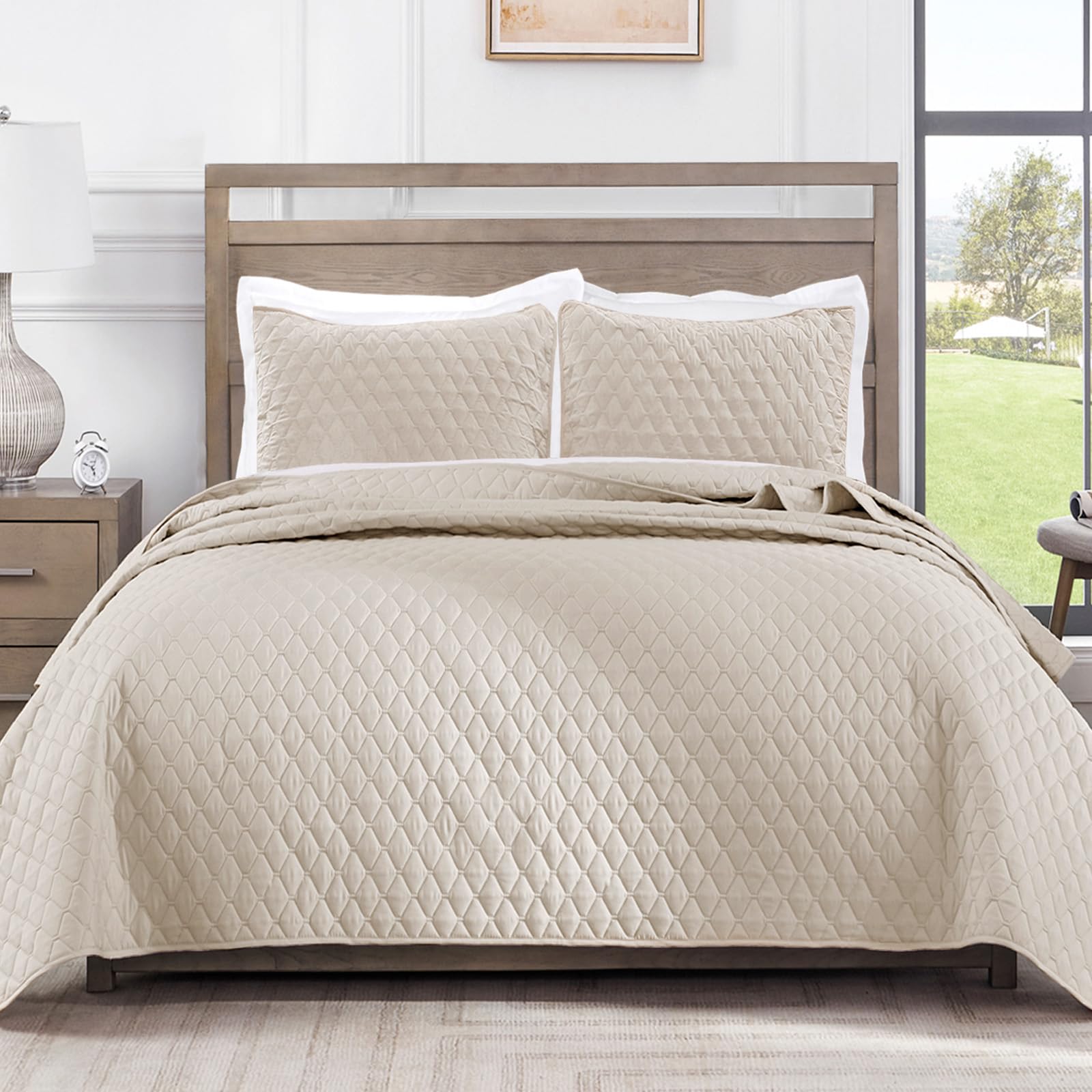 Exclusivo Mezcla Reversible Full Queen Quilt Bedding Set with Pillow Shams, Lightweight Quilts Queen Size, Soft Bedspreads Bed Coverlets for All Seasons - (Lilac Ash, 90"x96")