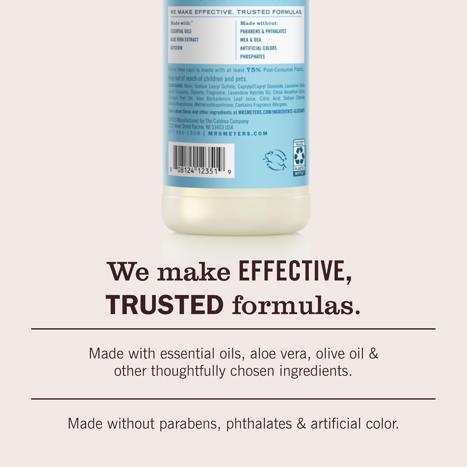 MRS. MEYER'S CLEAN DAY Liquid Dish Soap, Lemon Verbena, 16 fl. oz - Pack of 3