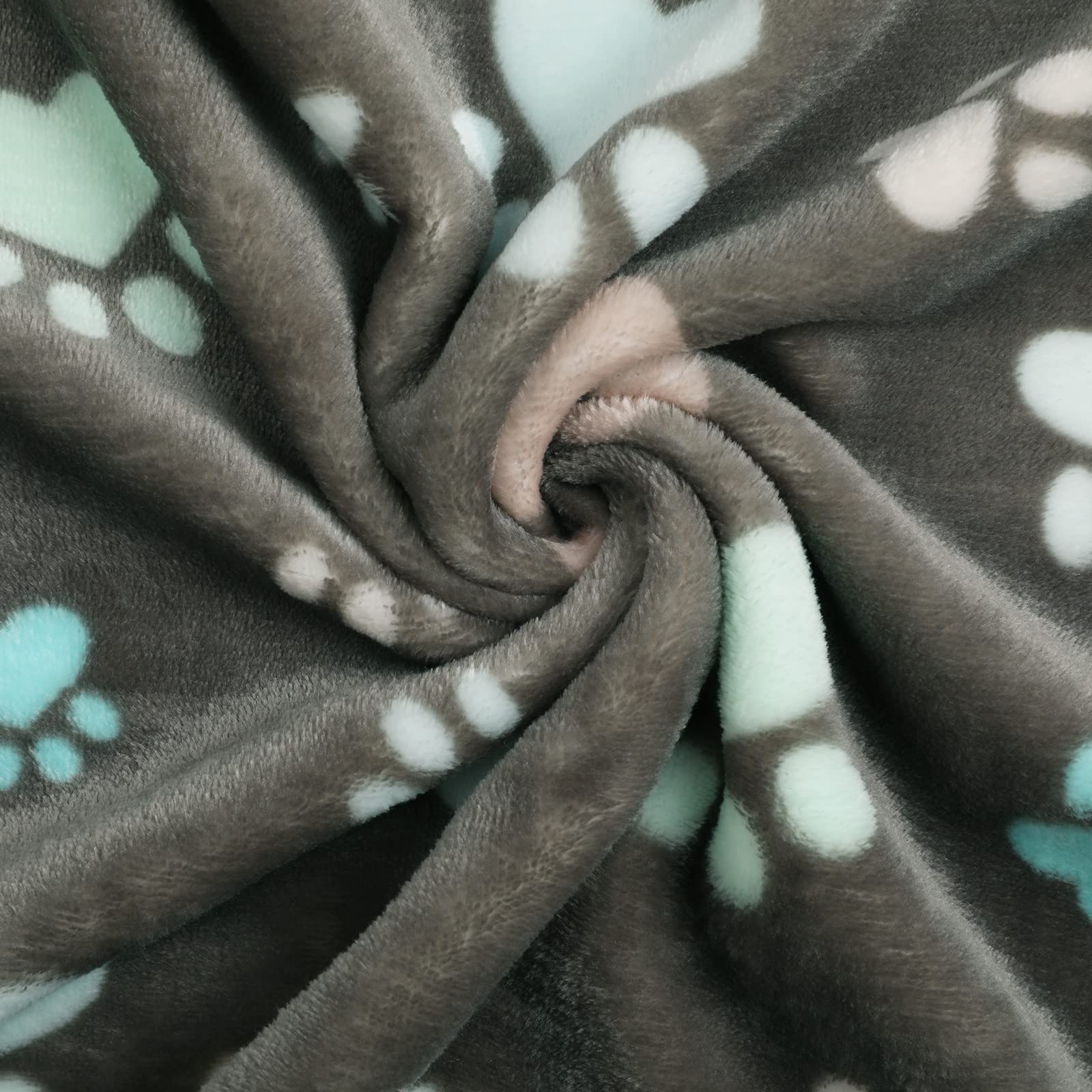 Luciphia 1 Pack 3 Blankets Super Soft Fluffy Premium Fleece Pet Blanket Flannel Throw for Dog Puppy Cat Paw Brown/Pink/White Small(23x16 inch)