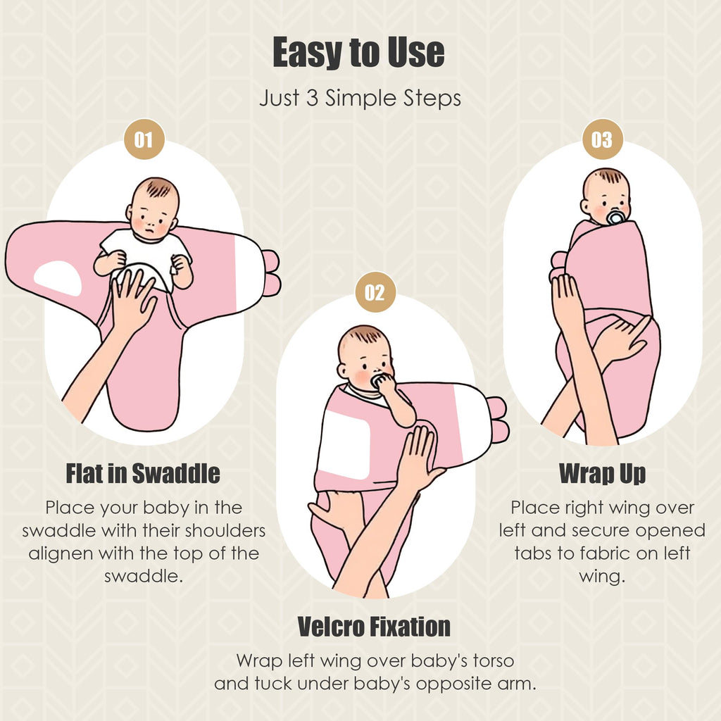 SWEET DOLPHIN 3-Pack Baby Swaddle Sleep Sacks - Newborn Swaddle Blanket with Soft Cotton - Ergonomic Wrap for Boys and Girls, 0-3 Months, Grey