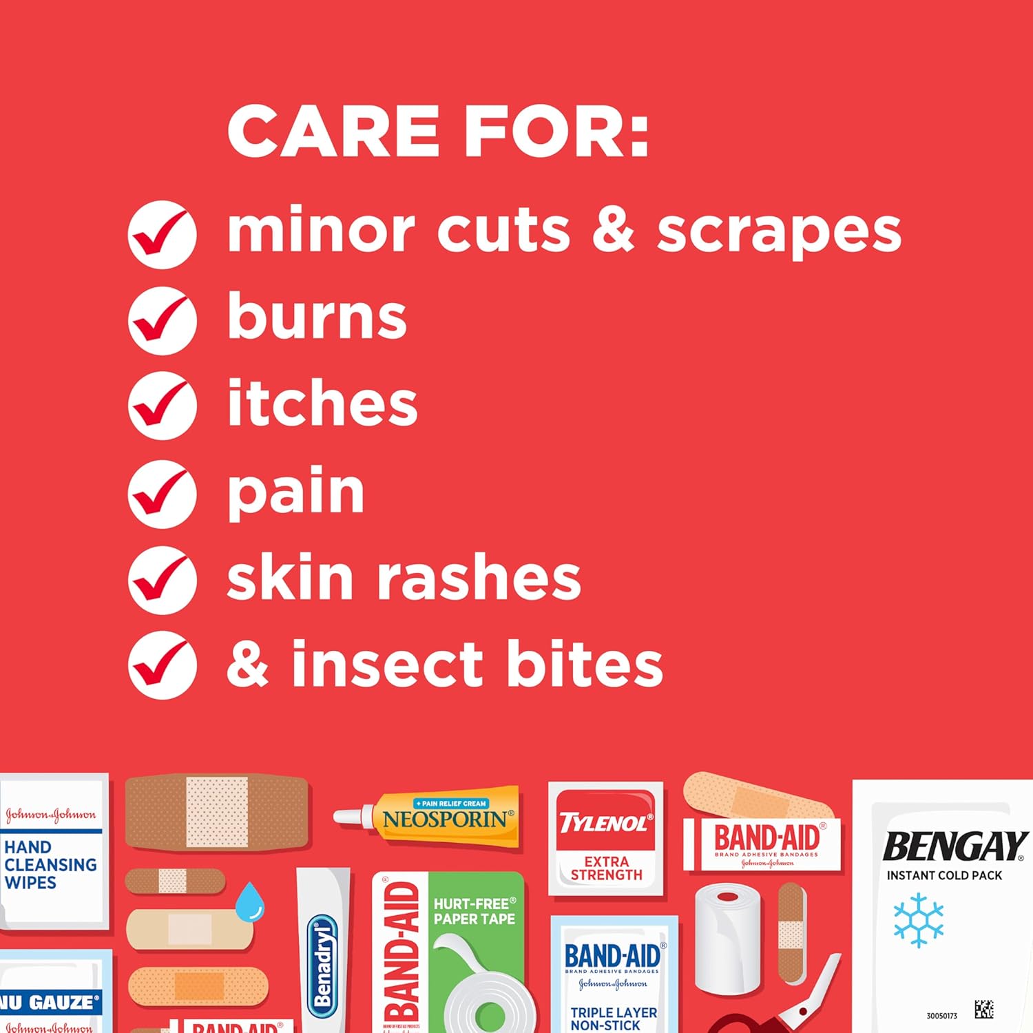 BAND-AID Brand Travel Ready Portable Emergency First Aid Kit for Minor Wound Care, Perfect for Home, Car, Travel, Camping Essentials & Outdoor Emergency Kit, 80 Pieces