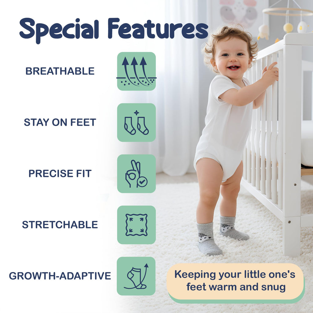 Mother's Choice Organic Cotton Baby Socks Infant 0-6 Months - 12 pairs Soft, Cozy, and Gentle Newborn Socks for Girls & Boys, Perfect Baby Gift for Everyday Wear, and Infant Comfort