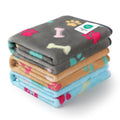 Luciphia 1 Pack 3 Blankets Fluffy Premium Fleece Pet Blanket Flannel Paw Printed Throw for Dog Cat(Small 23x16'', Grey/Brown/Blue)