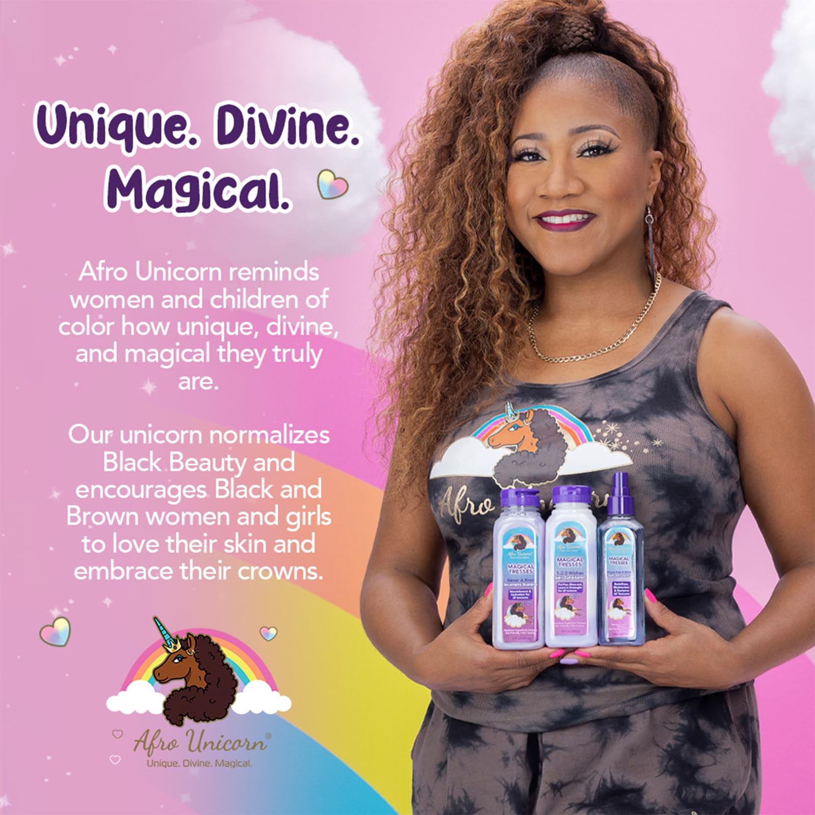 Afro Unicorn Curl Cream - Defining, Taming, and Softening Curly, Coily, and Wavy Hair Cream - Contains Coconut Oil - 3 Pack