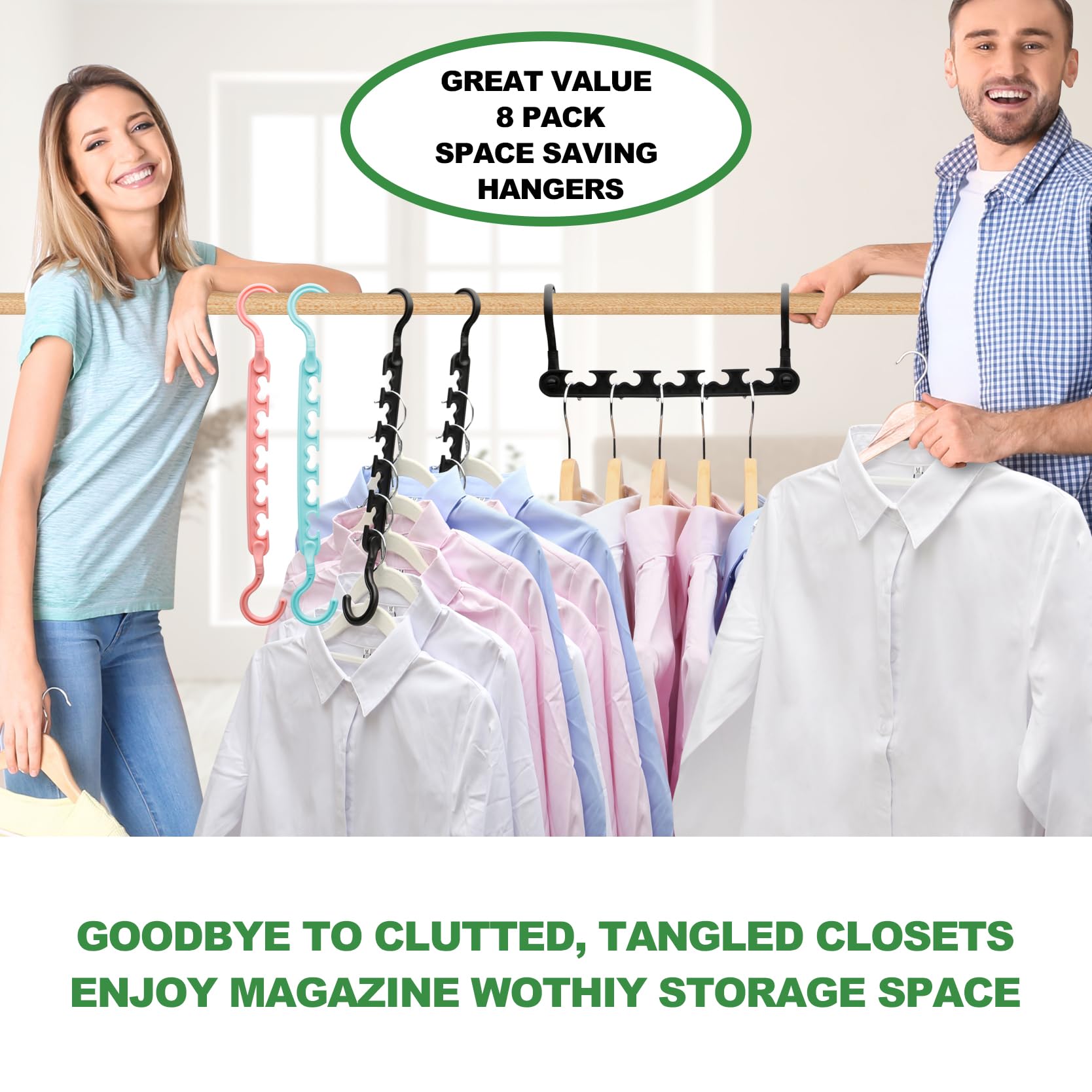 8-Pack-Closet-Organizers-and-Storage,Sturdy Organization-and-Storage-Hangers-Space-Saving for Wardrobe,Dorm-Room-Essentials for College Students Girls Smart Clothes Hanger