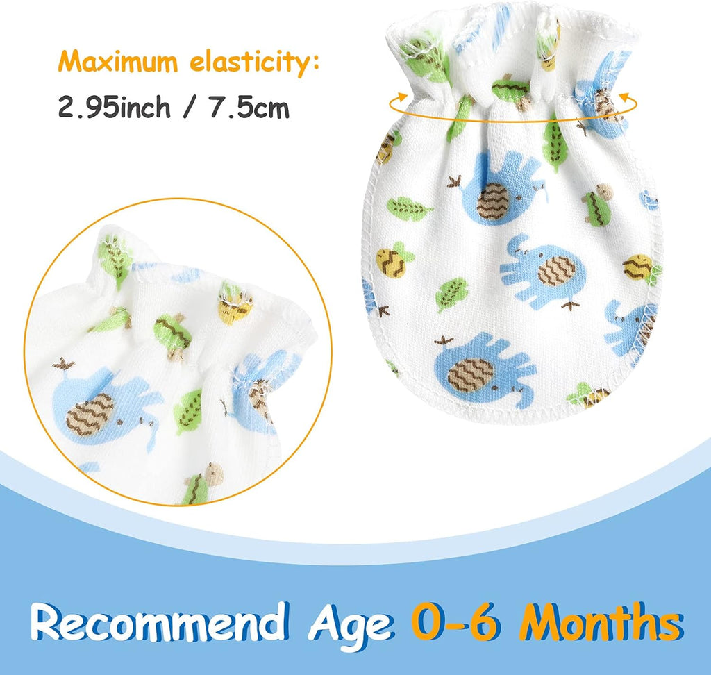Geyoga 24 Pairs Newborn Baby Mittens No Scratch Mittens Soft Elastic Infant Baby Gloves for 0-6 Months Boy Girl