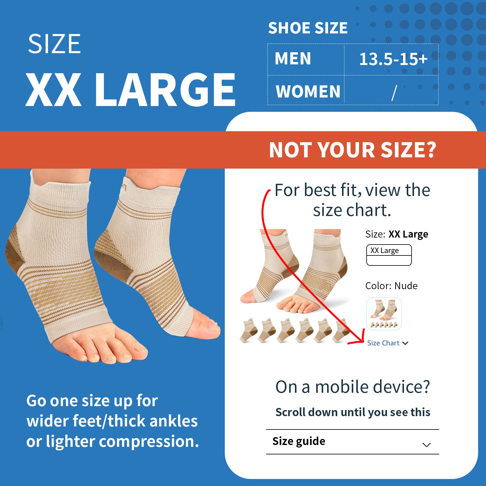 Plantar Fasciitis Sock (6 Pairs) for Men and Women, Compression Foot Sleeves with Arch and Ankle Support, Black, X-Large