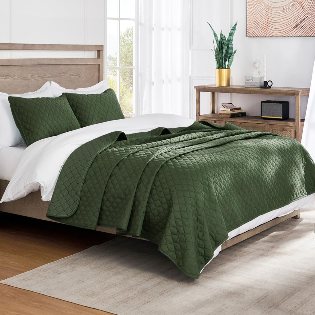 Exclusivo Mezcla Reversible Full Queen Quilt Bedding Set with Pillow Shams, Lightweight Quilts Queen Size, Soft Bedspreads Bed Coverlets for All Seasons - (Lilac Ash, 90"x96")