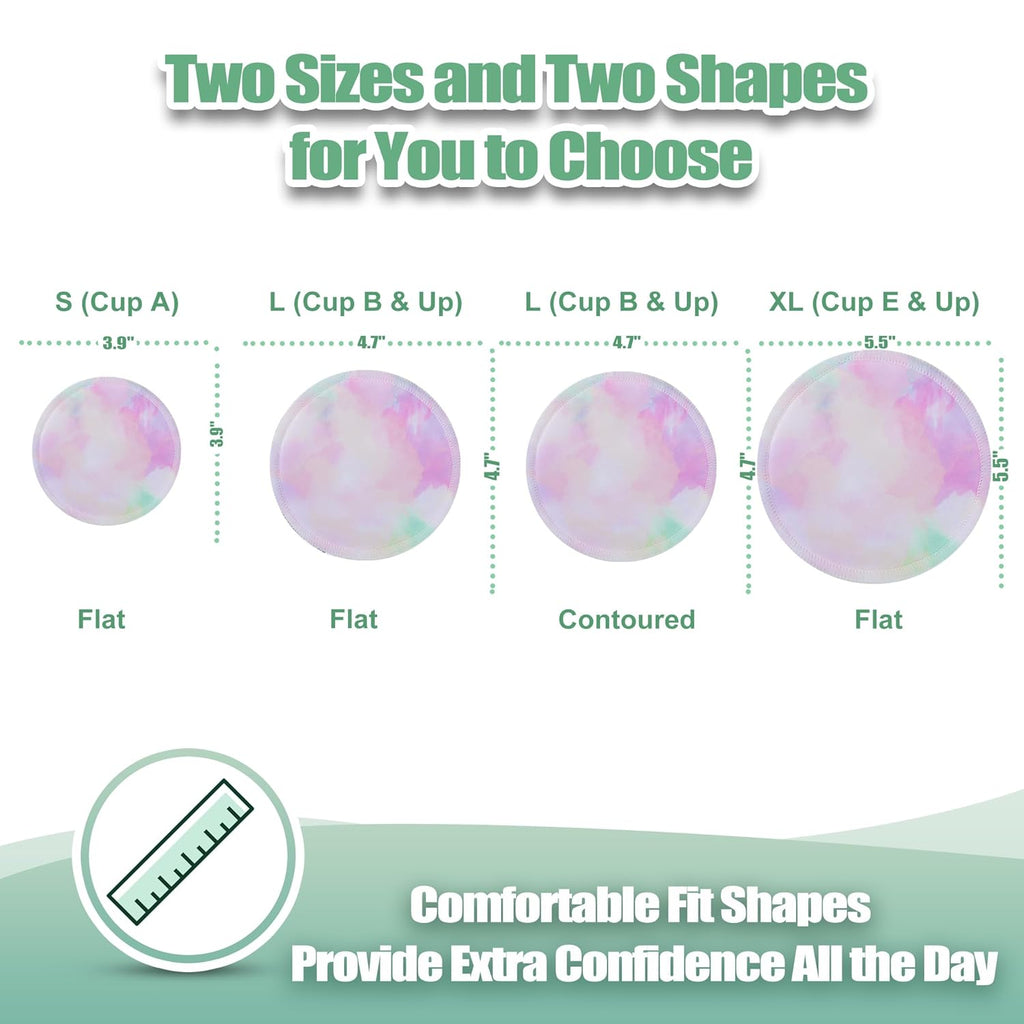 wegreeco Nursing Breast Pads (14 Pack) + Laundry Bag & Travel Storage Bag, 4.7 inch Option - Washable & Reusable Breastfeeding Nursing Pads (Mild, Large)