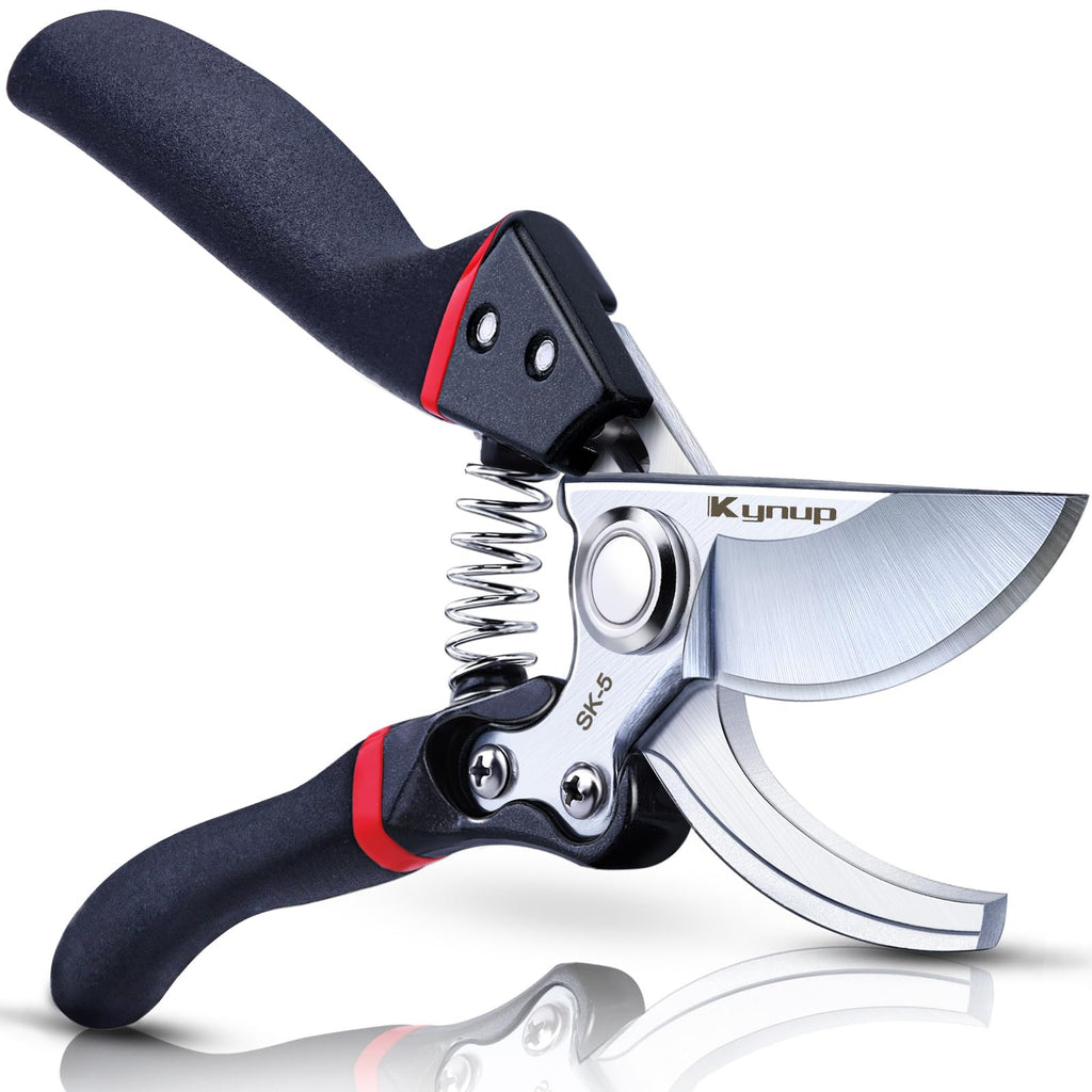 Kynup Pruning Shears, Gardening Scissors, Pruners for Gardening, Heavy Duty Garden Tools, Garden Grass Clippers Hand Hedge Shears, (Red)