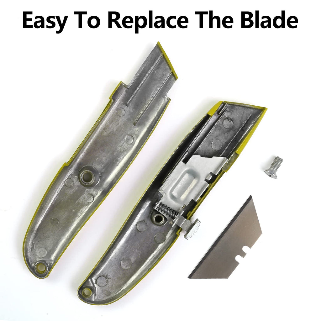 DIYSELF 2Pack Utility Knife Box Cutter Retractable Razor Blade Heavy Duty Box Cutters Knife PVC Pipe Cutter (Red)