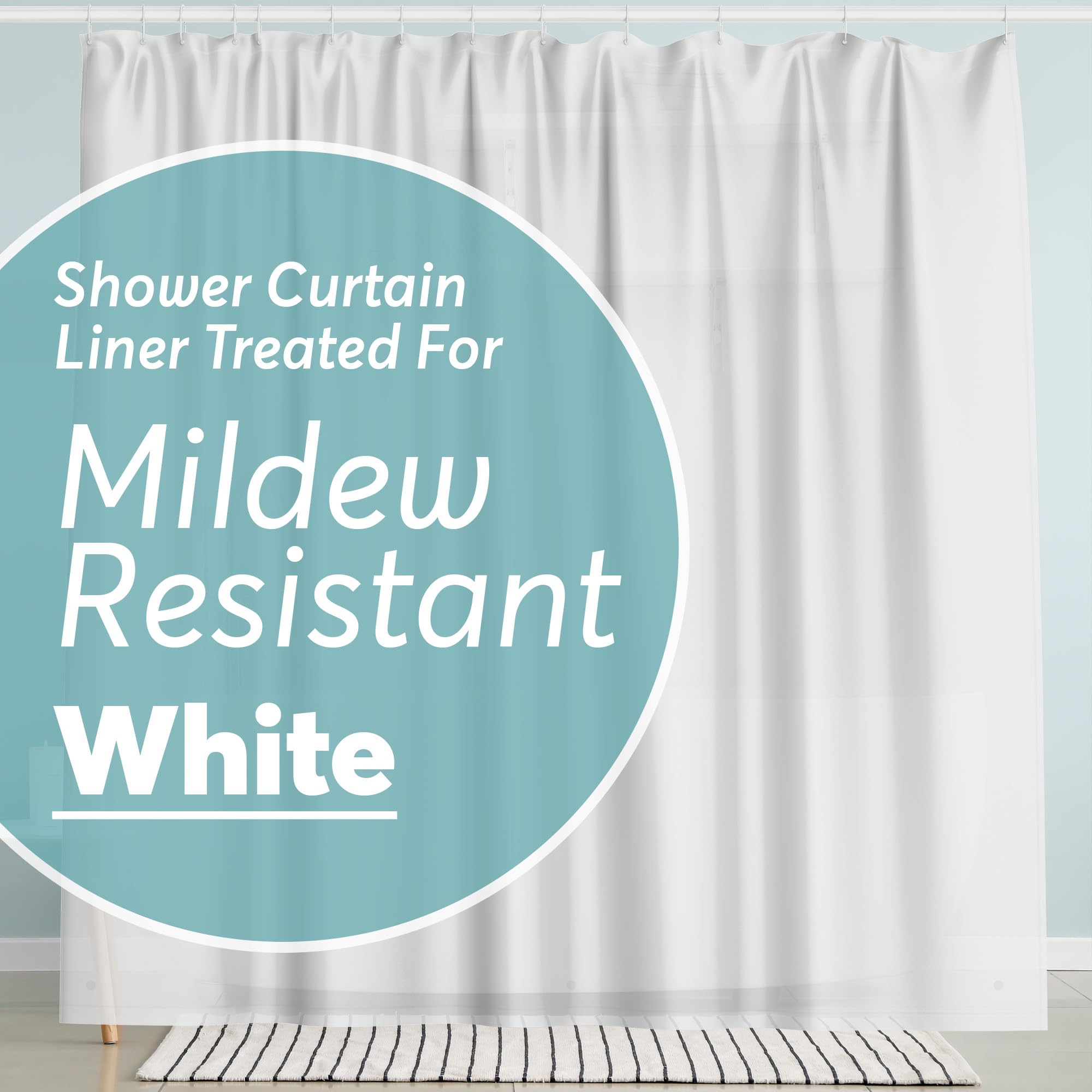 BigFoot Clear Shower Curtain Liner - 72x72 Odorless Plastic with Magnets, Washable Long Bathroom Curtain - Premium PEVA Waterproof Bath Shower Liner, Rust-Proof Bathroom Essentials