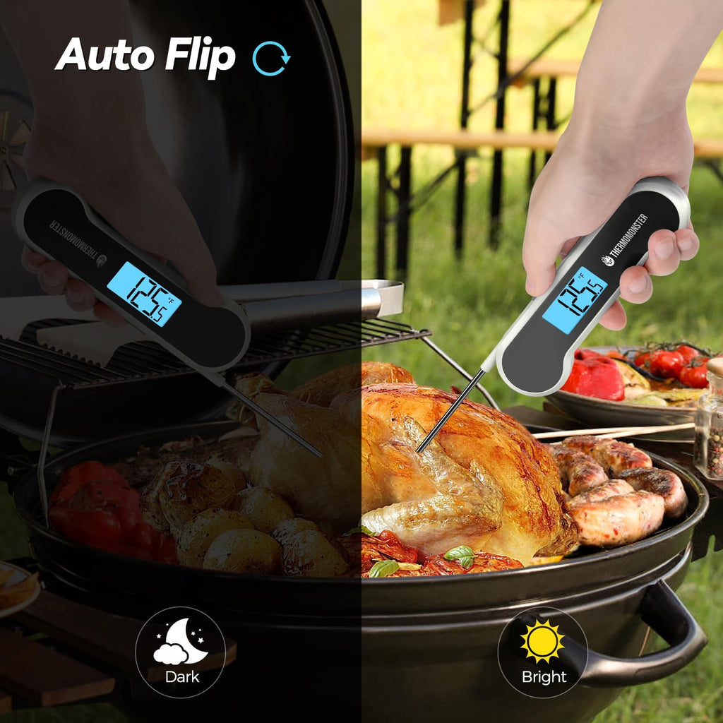 0.5 Sec Instant Read Meat Thermometer Digital with ±0.5℉ Precision, Food Thermometer for Cooking Kitchen Gadgets, Oven Grill Candy BBQ Essentials Accessories, Gifts for Him Dad Men Birthday, Red