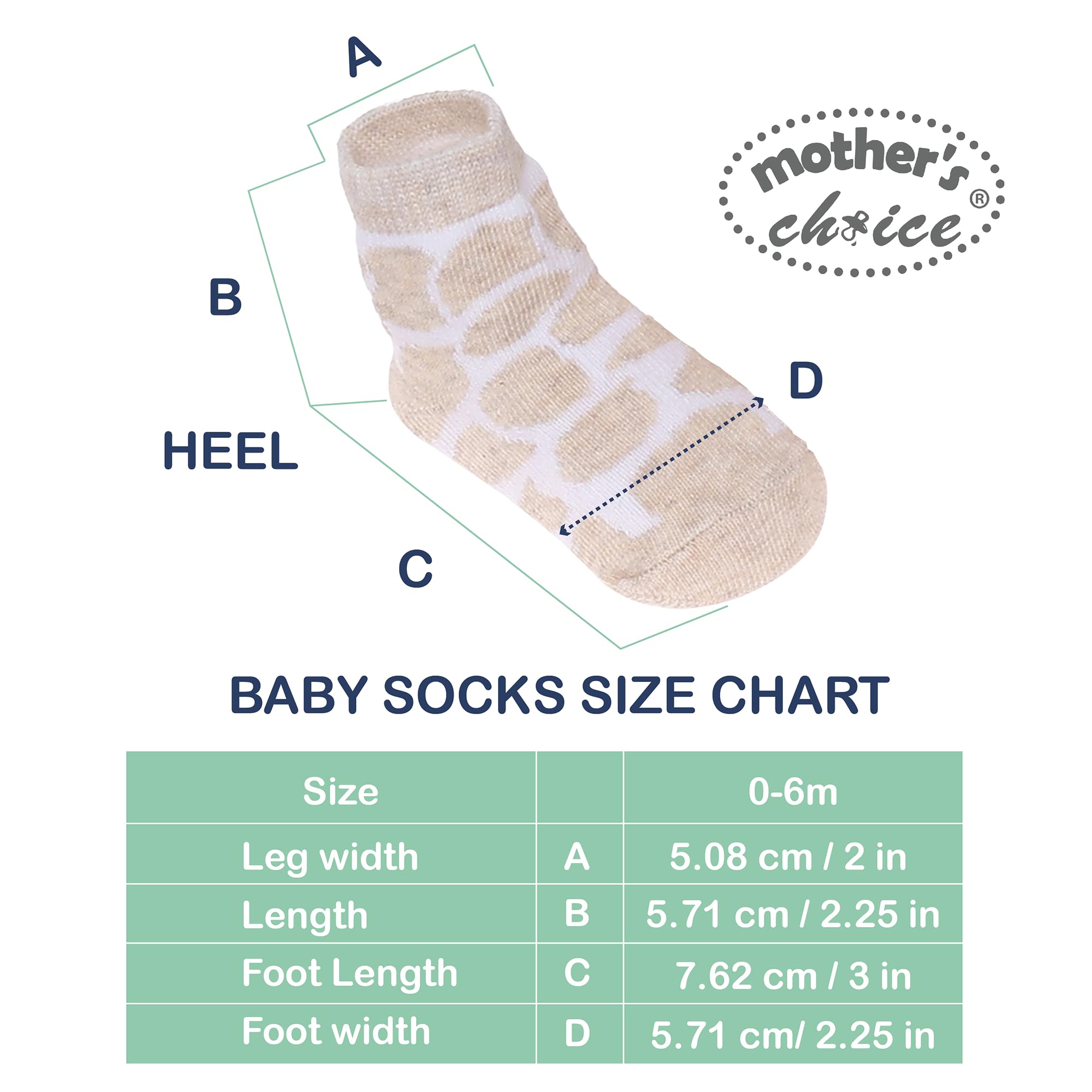 Mother's Choice Organic Cotton Baby Socks Infant 0-6 Months - 12 pairs Soft, Cozy, and Gentle Newborn Socks for Girls & Boys, Perfect Baby Gift for Everyday Wear, and Infant Comfort