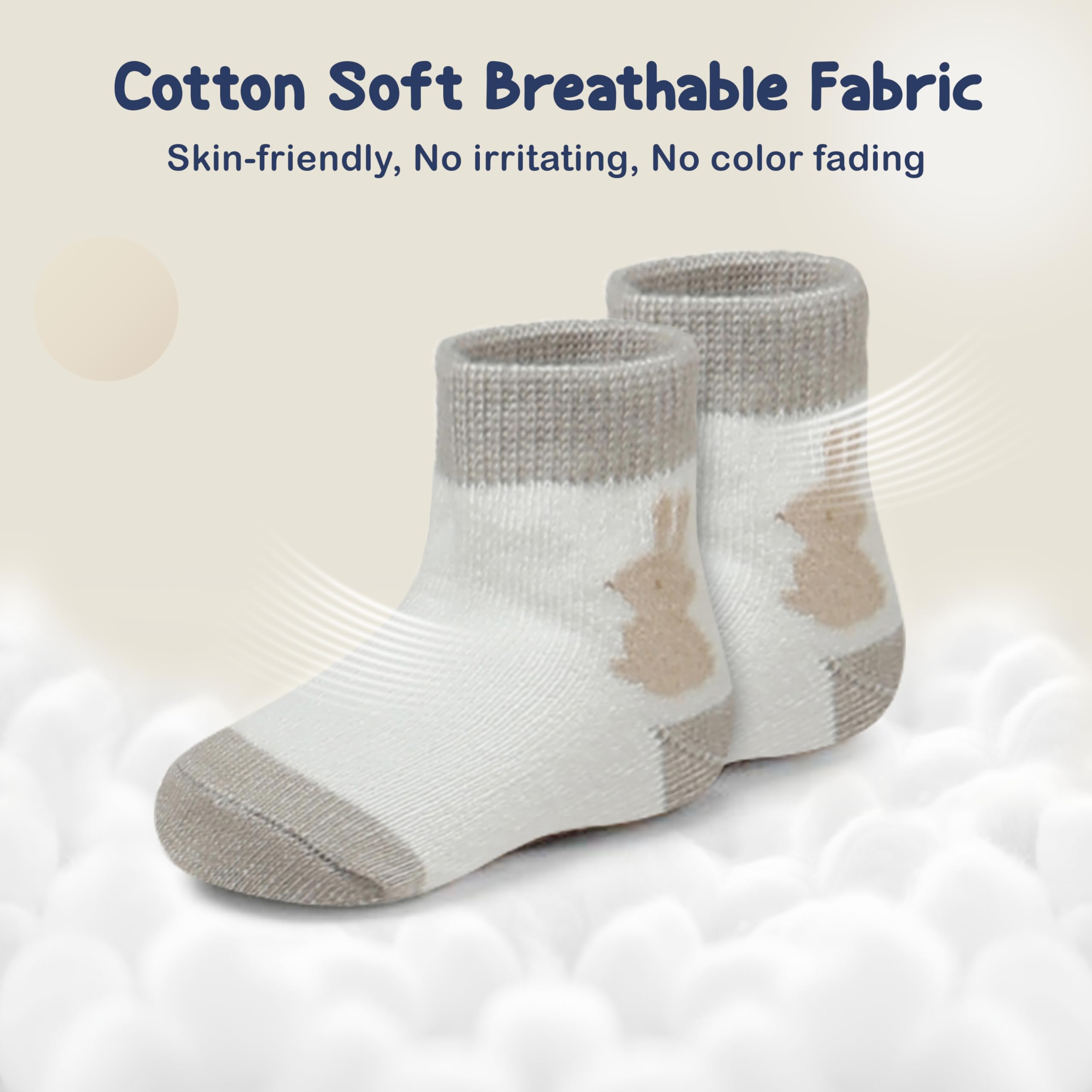 Mother's Choice Organic Cotton Baby Socks Infant 0-6 Months - 12 pairs Soft, Cozy, and Gentle Newborn Socks for Girls & Boys, Perfect Baby Gift for Everyday Wear, and Infant Comfort