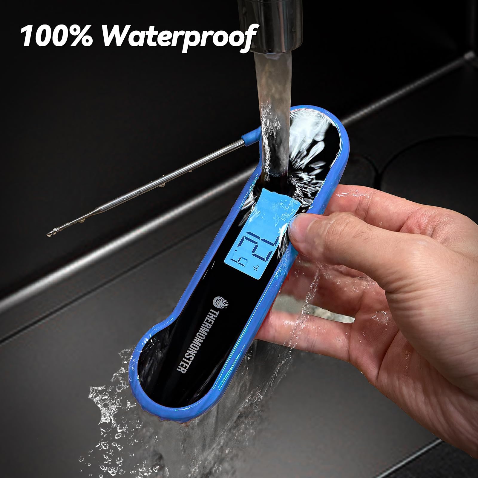 0.5 Sec Instant Read Meat Thermometer Digital with ±0.5℉ Precision, Food Thermometer for Cooking Kitchen Gadgets, Oven Grill Candy BBQ Essentials Accessories, Gifts for Him Dad Men Birthday, Red