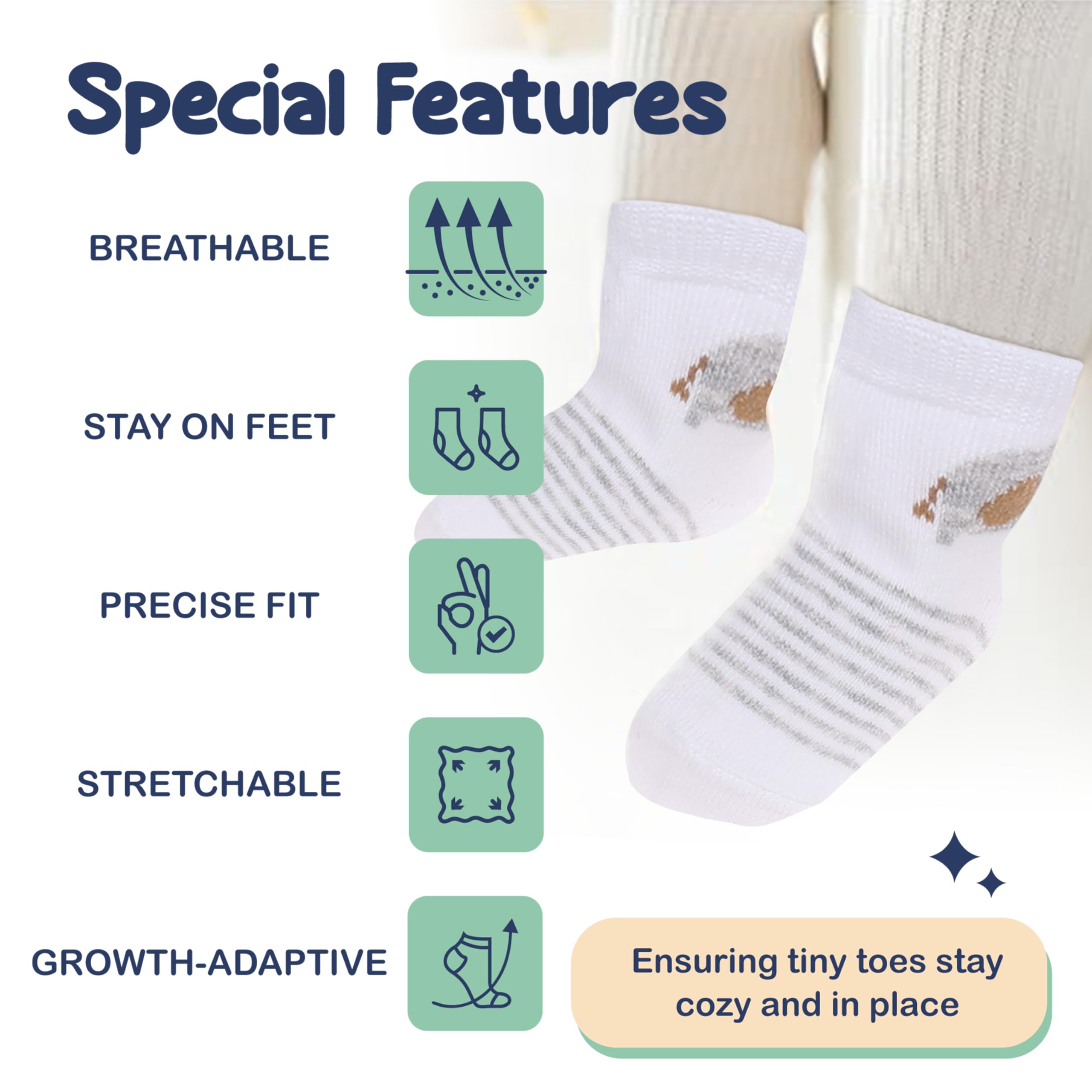 Mother's Choice Organic Cotton Baby Socks Infant 0-6 Months - 12 pairs Soft, Cozy, and Gentle Newborn Socks for Girls & Boys, Perfect Baby Gift for Everyday Wear, and Infant Comfort