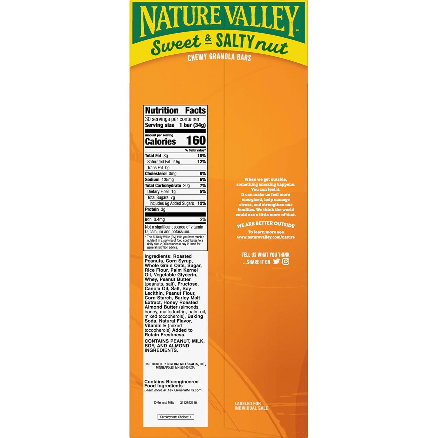 Nature Valley Sweet and Salty Nut Granola Bars, Peanut, 15 Bars, 18 oz