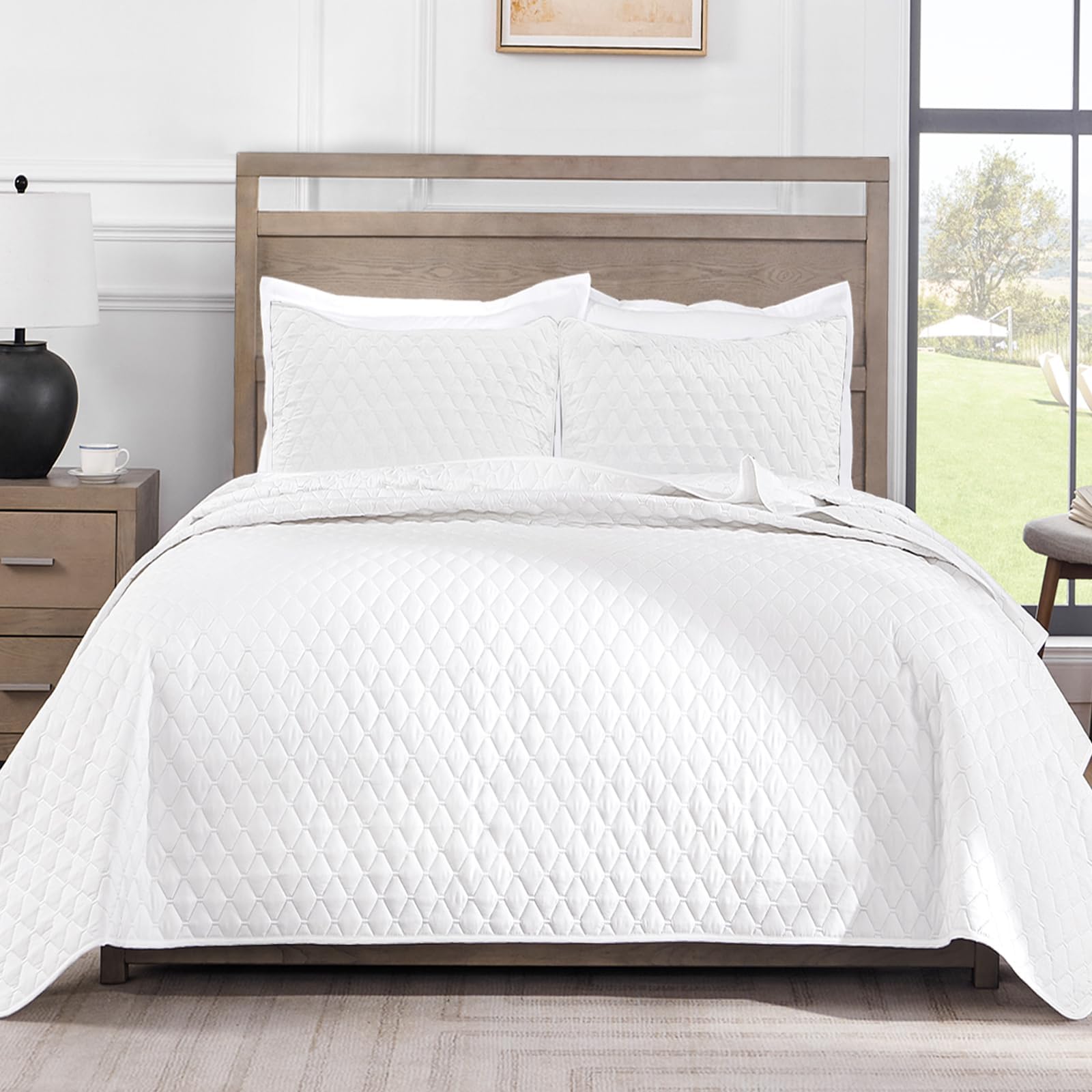 Exclusivo Mezcla Reversible Full Queen Quilt Bedding Set with Pillow Shams, Lightweight Quilts Queen Size, Soft Bedspreads Bed Coverlets for All Seasons - (Lilac Ash, 90"x96")