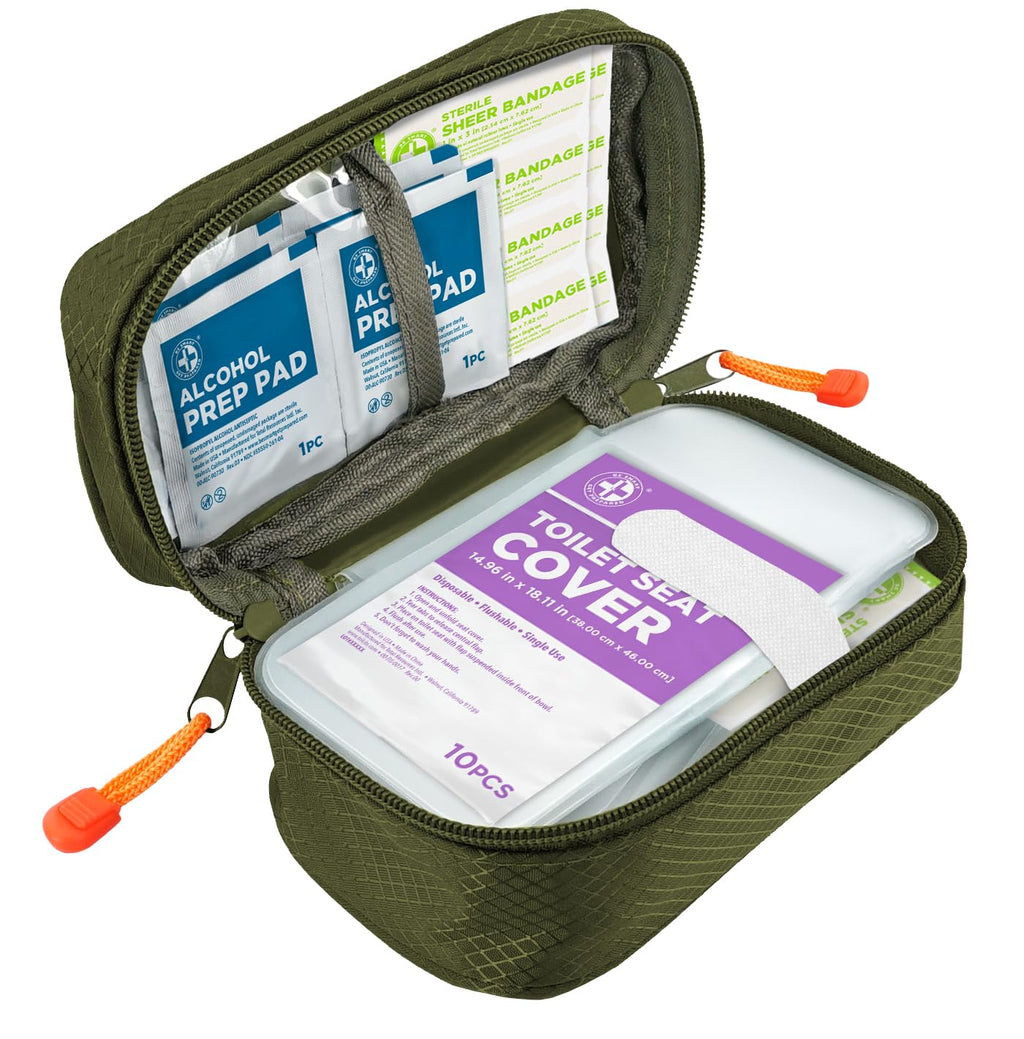 Be Smart Get Prepared 180 Piece First Aid Kit: Clean, Treat, Protect Minor Cuts, Scrapes. Home, Office, Car, School, Business, Travel, Emergency, Survival, Hunting, Outdoor, Camping & Sports, FSA HSA